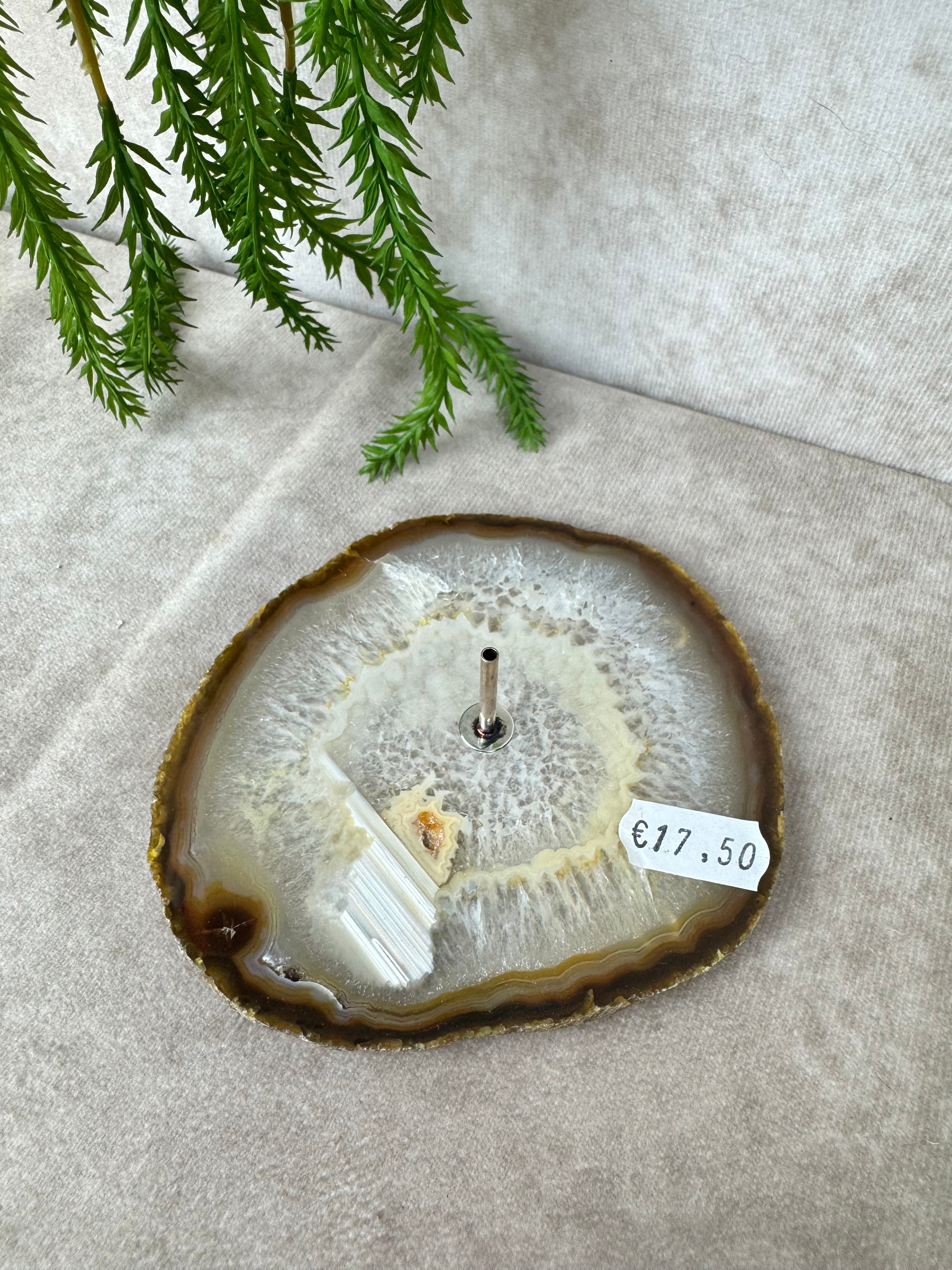 Agaatschijf wierook houder #11