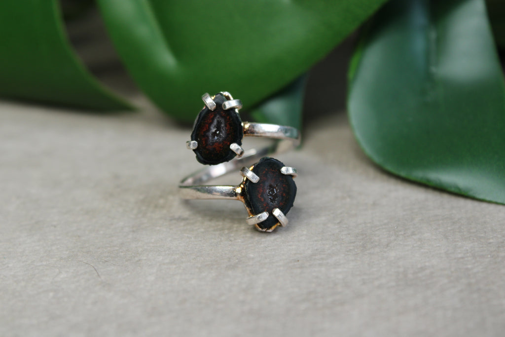 Agaat geode ring #2