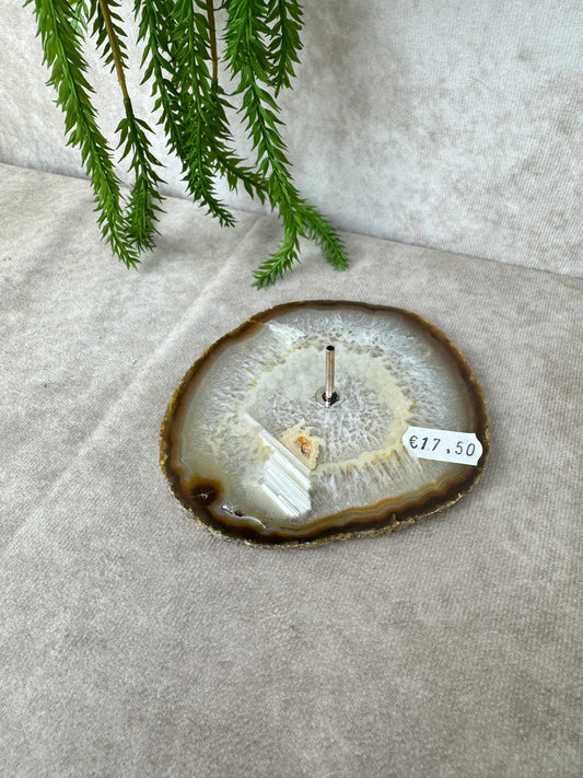 Agaatschijf wierook houder #11