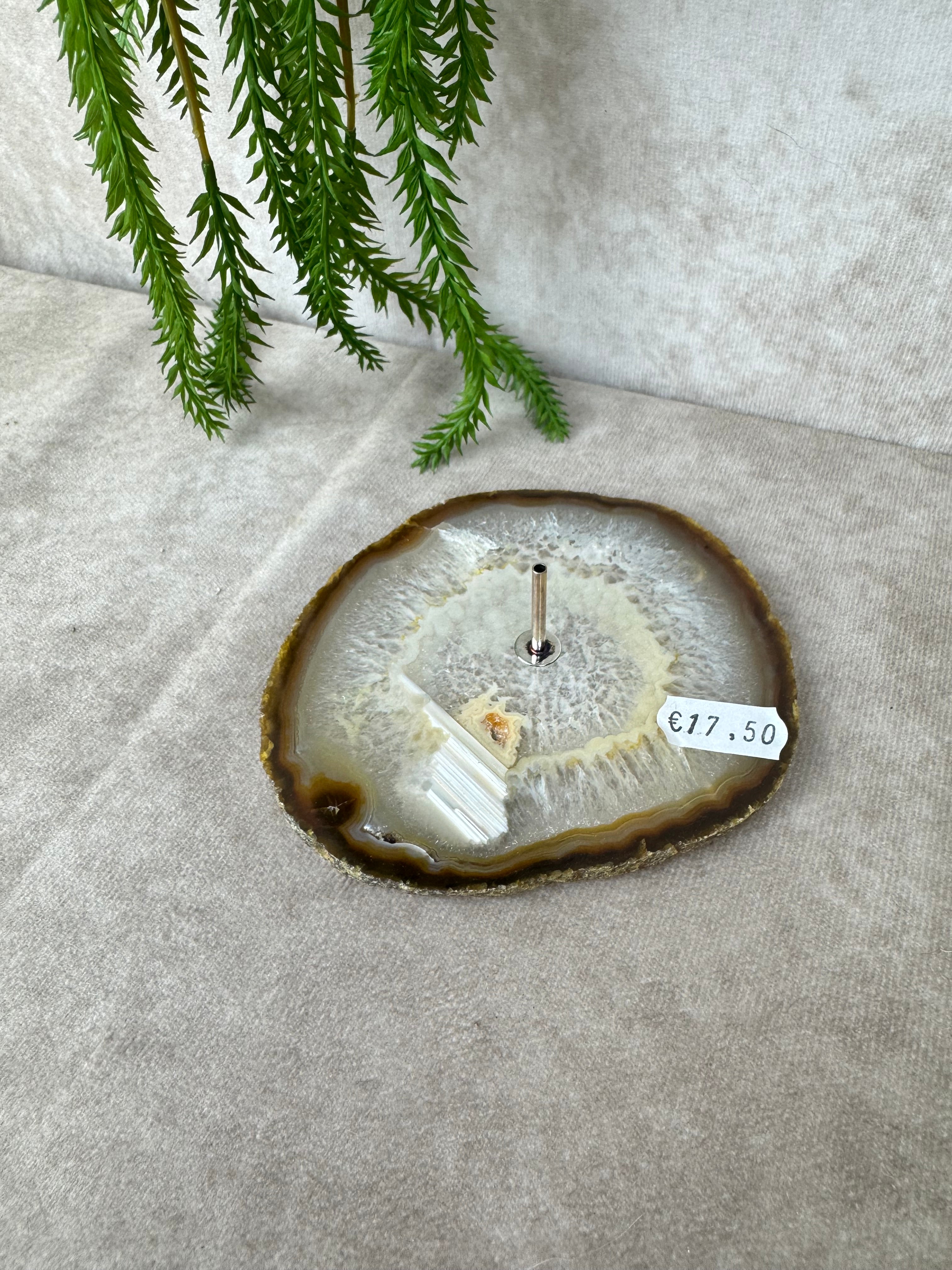 Agaatschijf wierook houder #11