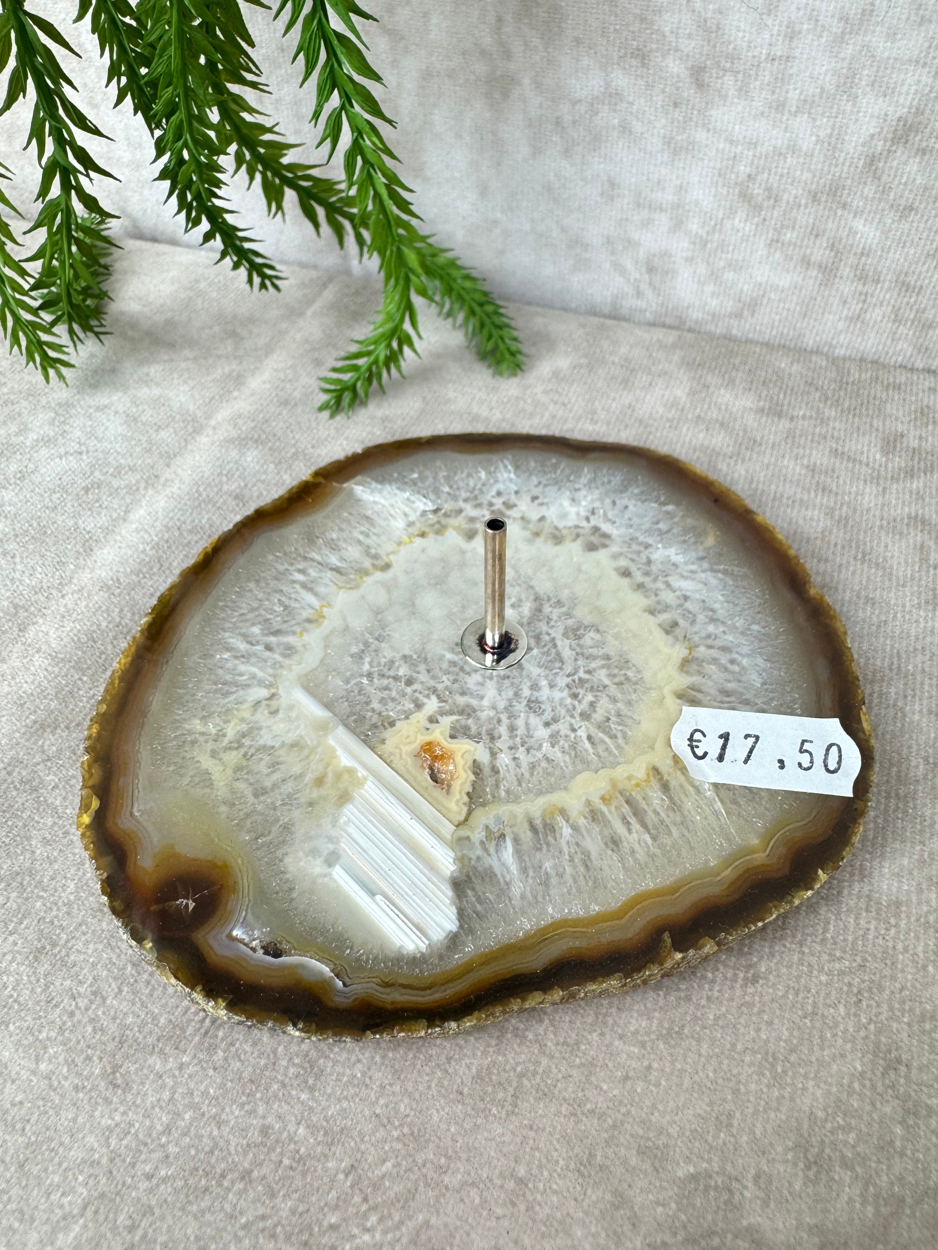 Agaatschijf wierook houder #11