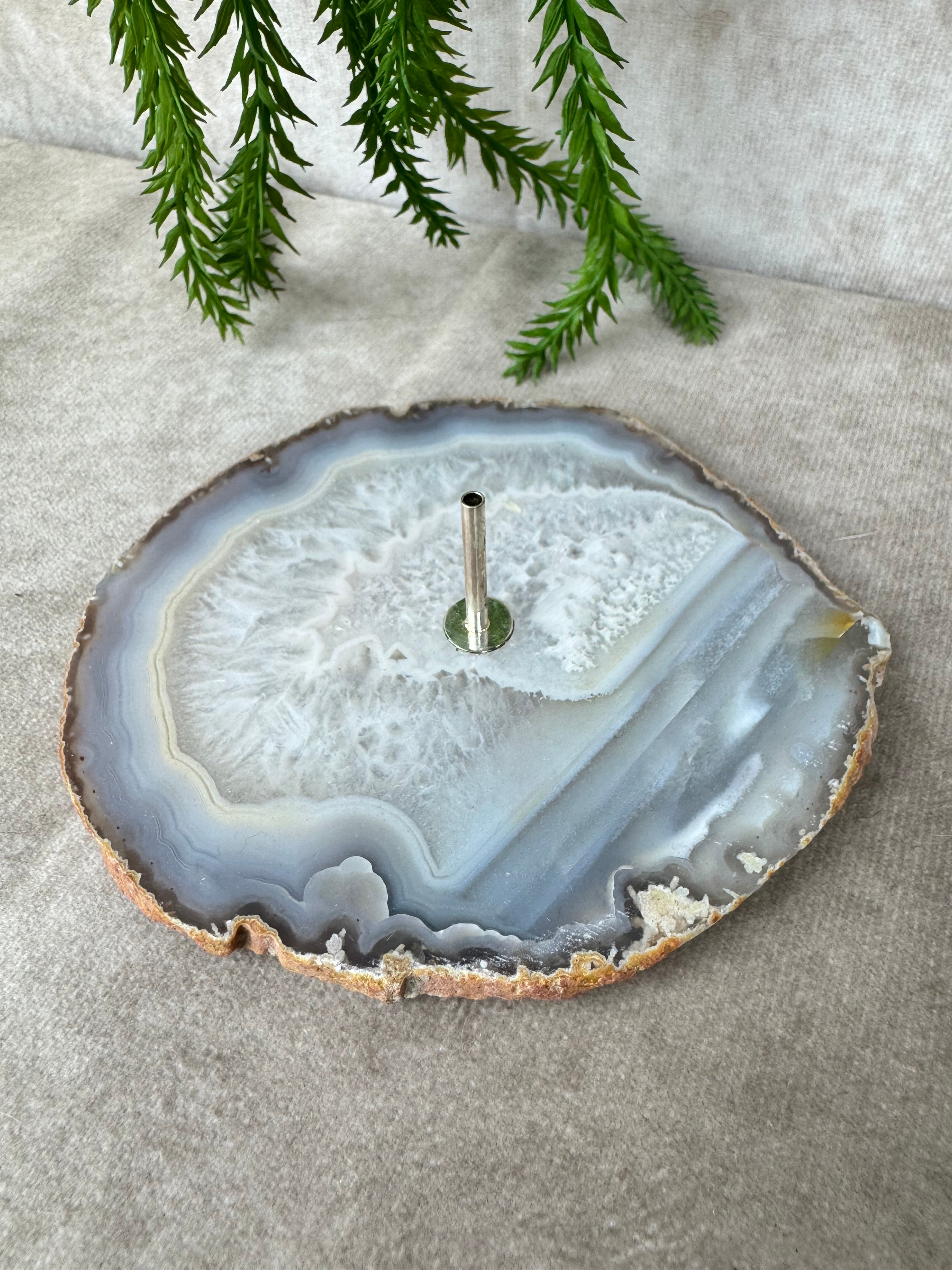 Agaatschijf wierook houder #12