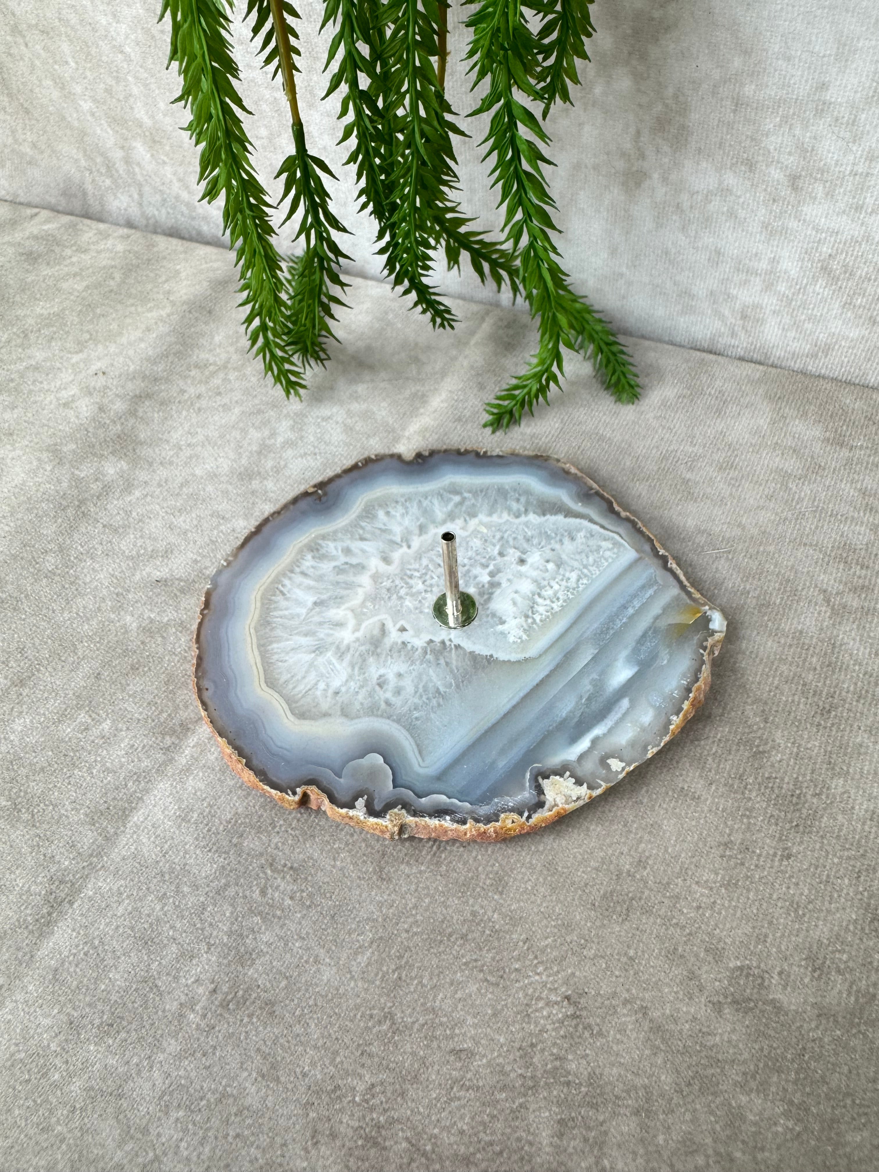 Agaatschijf wierook houder #12