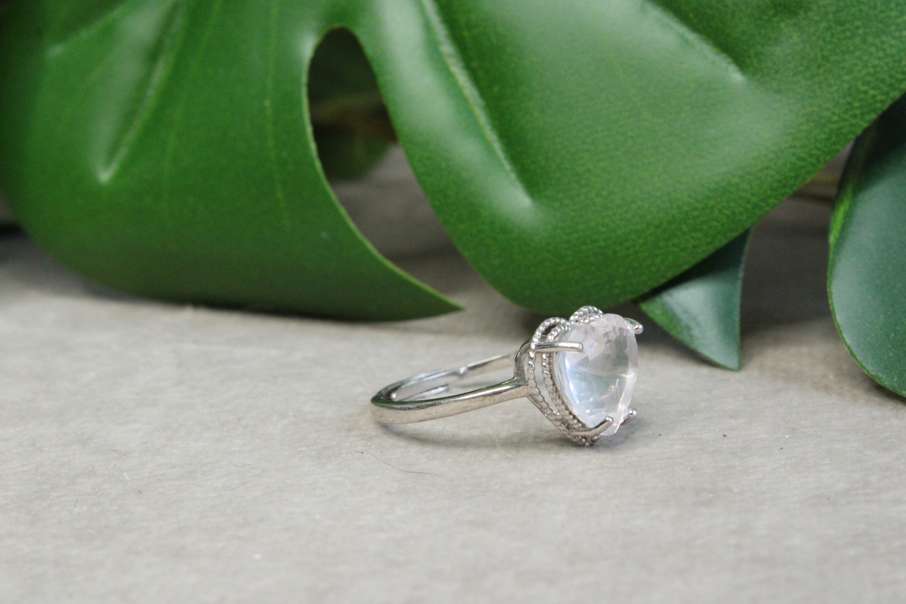 Ring Rozenkwarts hart