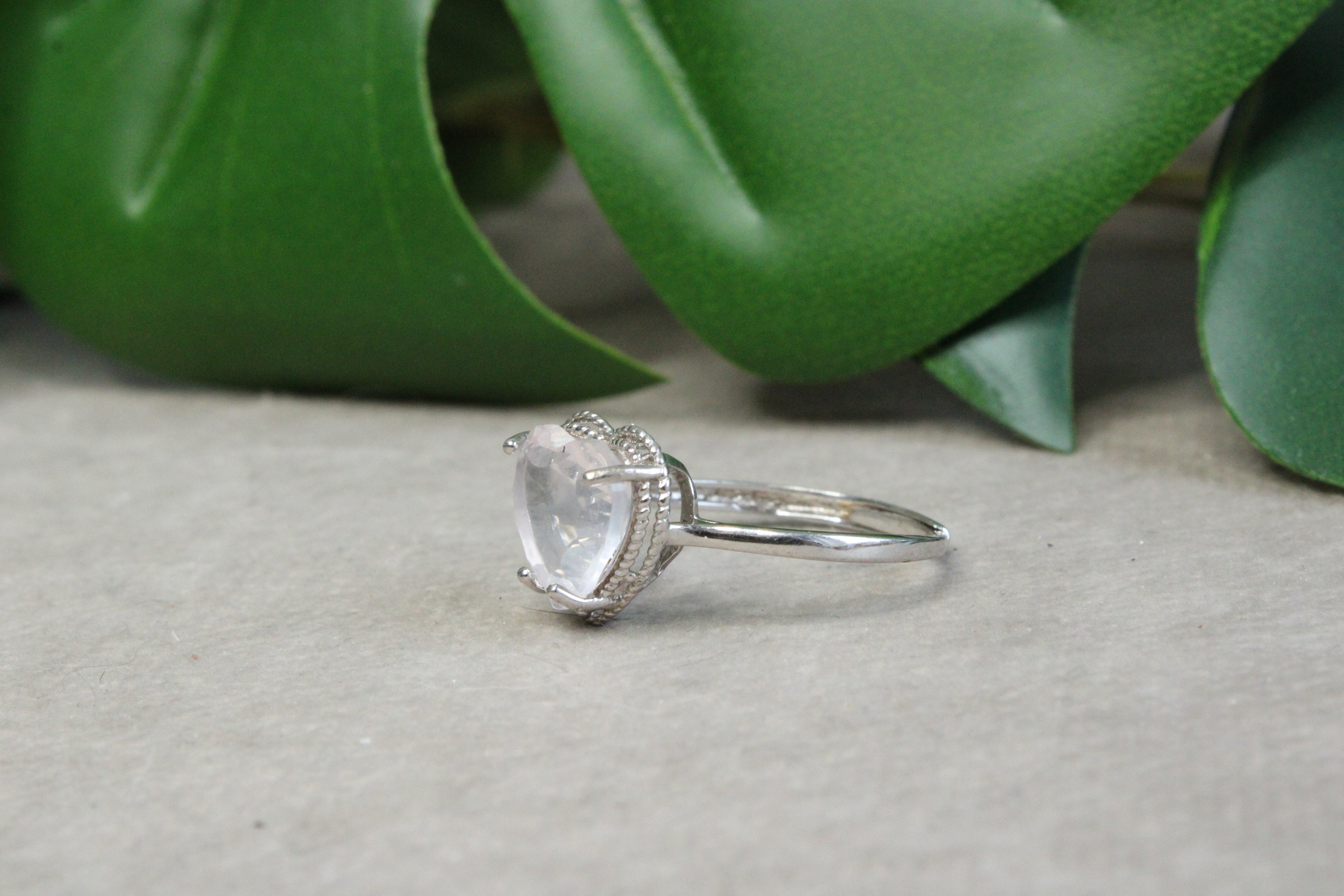 Ring Rozenkwarts hart