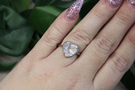 Ring Rozenkwarts hart
