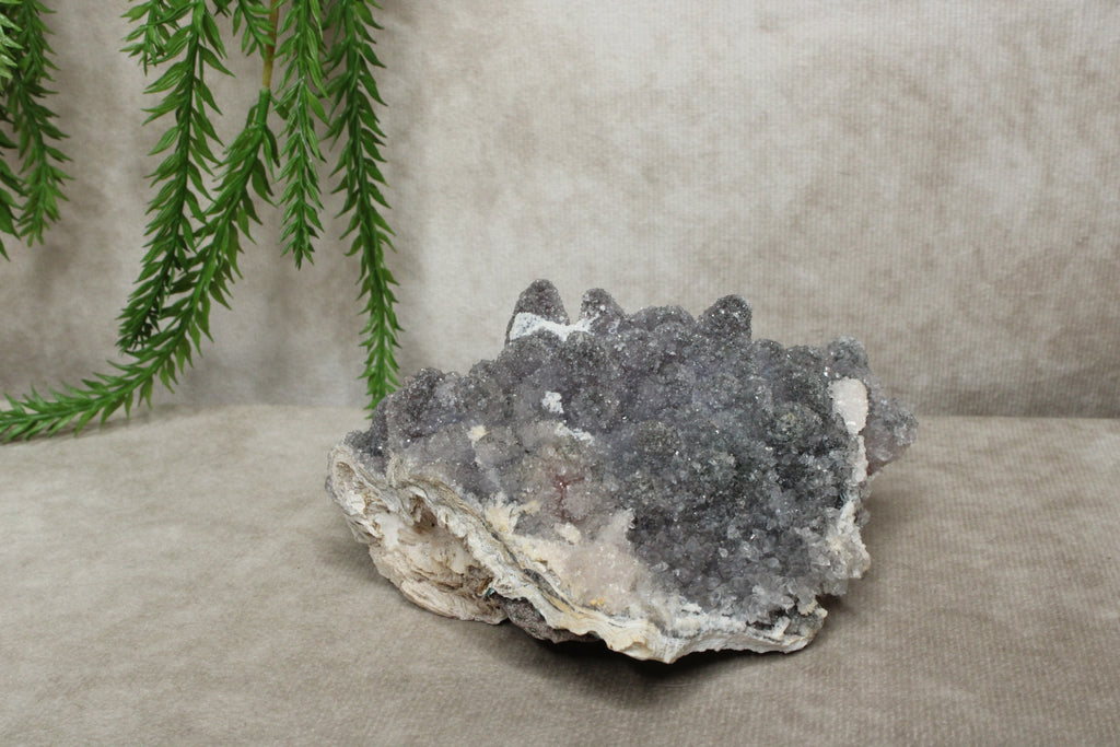Chalcedoon met kwarts cluster #0397