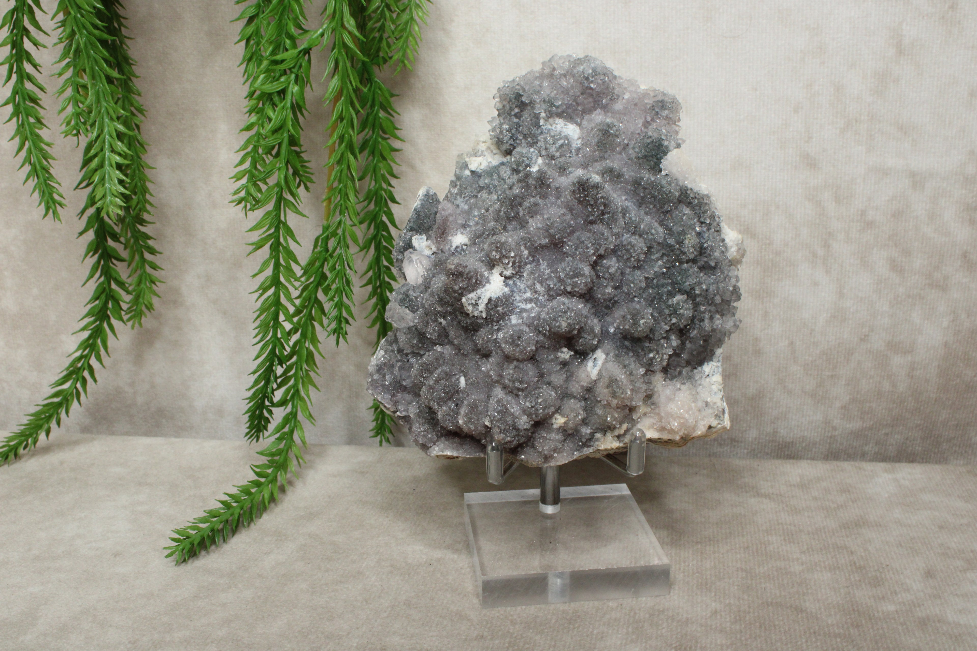 Chalcedoon met kwarts cluster #0397