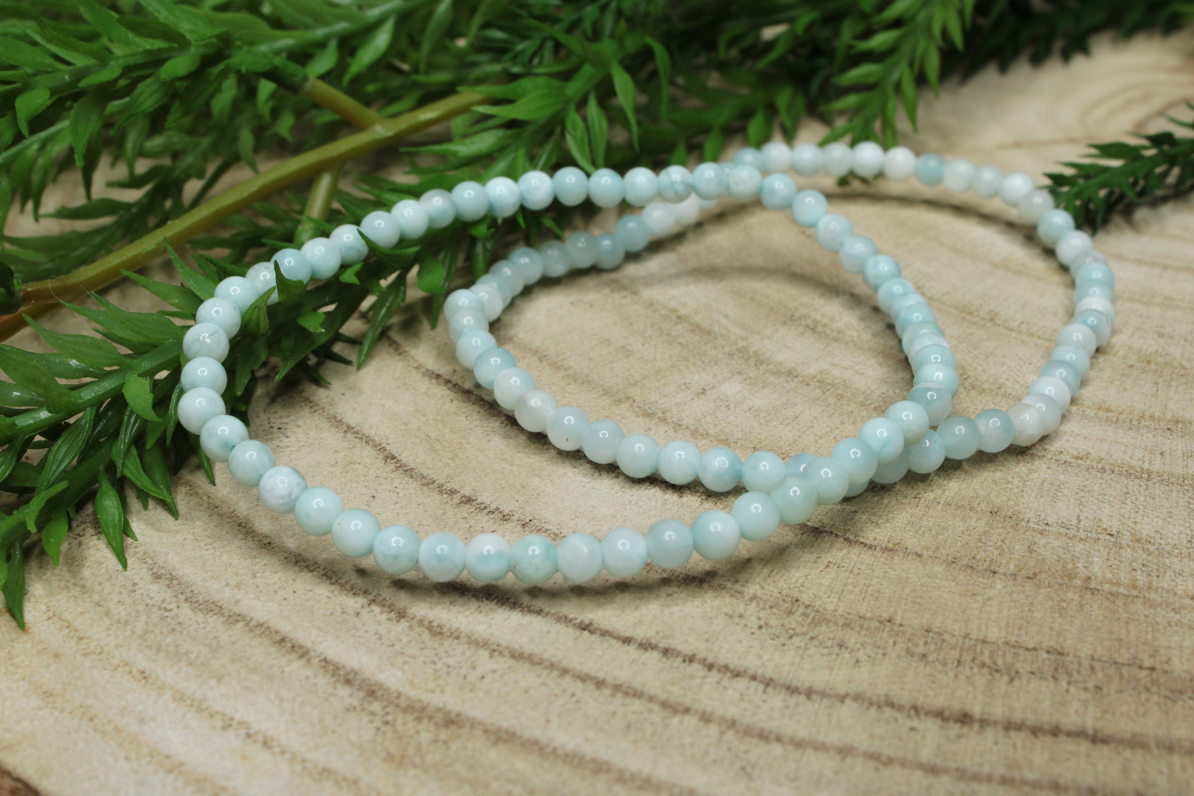 Larimar kogelarmband 4mm
