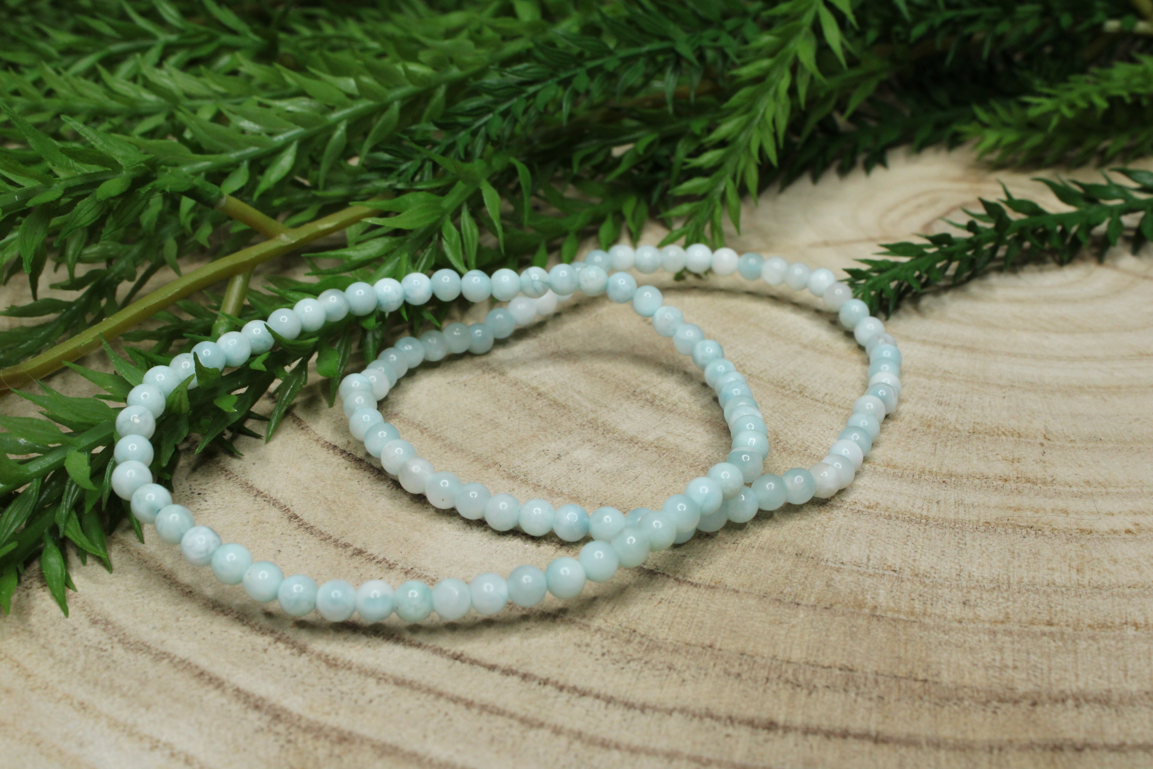 Larimar kogelarmband 4mm
