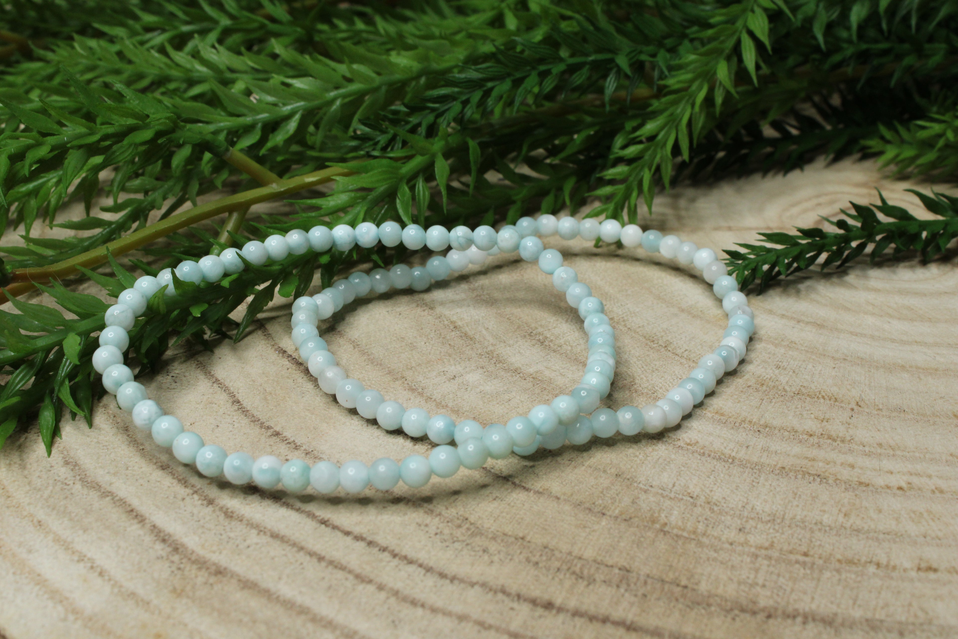 Larimar kogelarmband 4mm