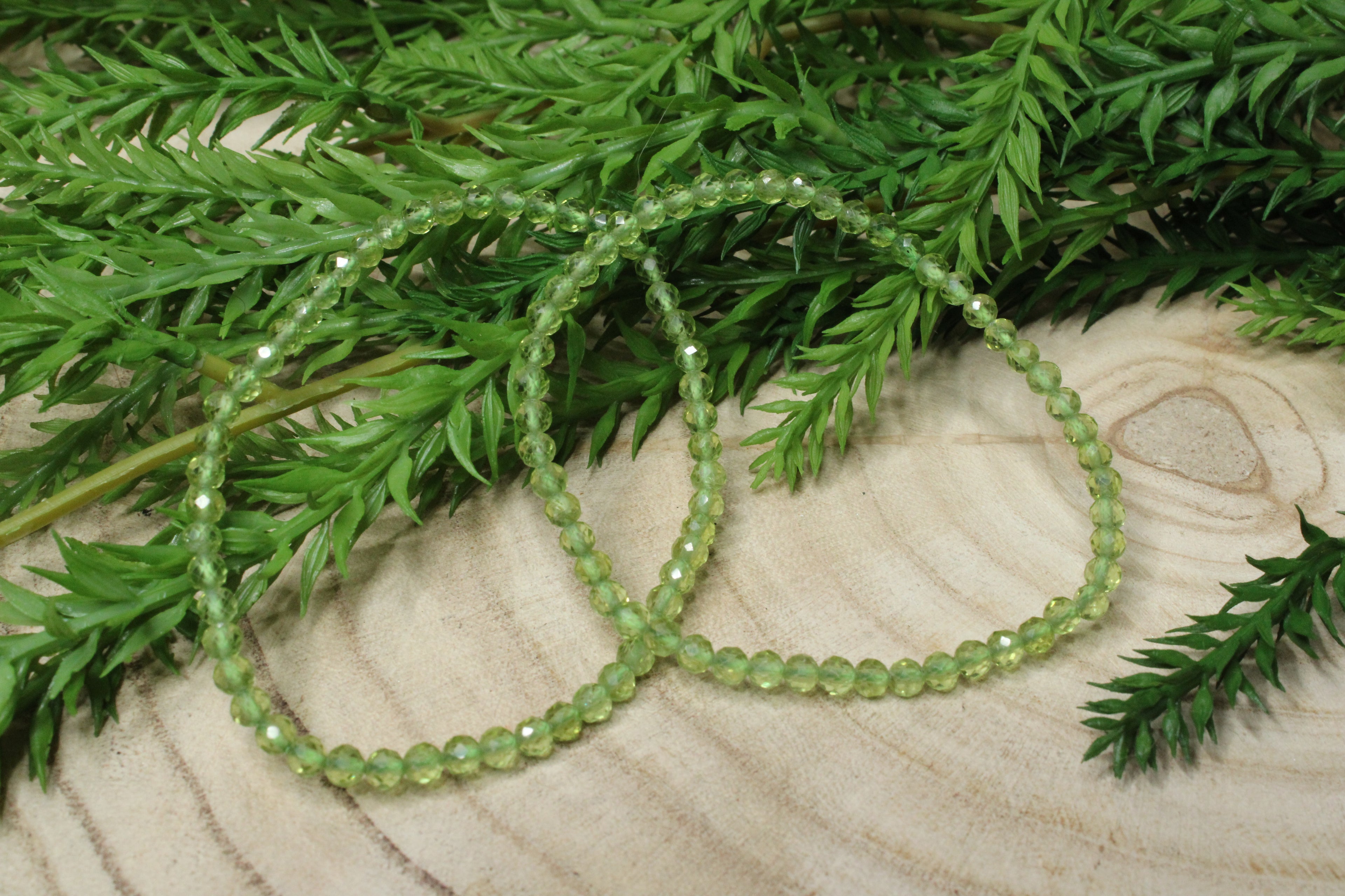 Peridoot facet geslepen armband 4mm