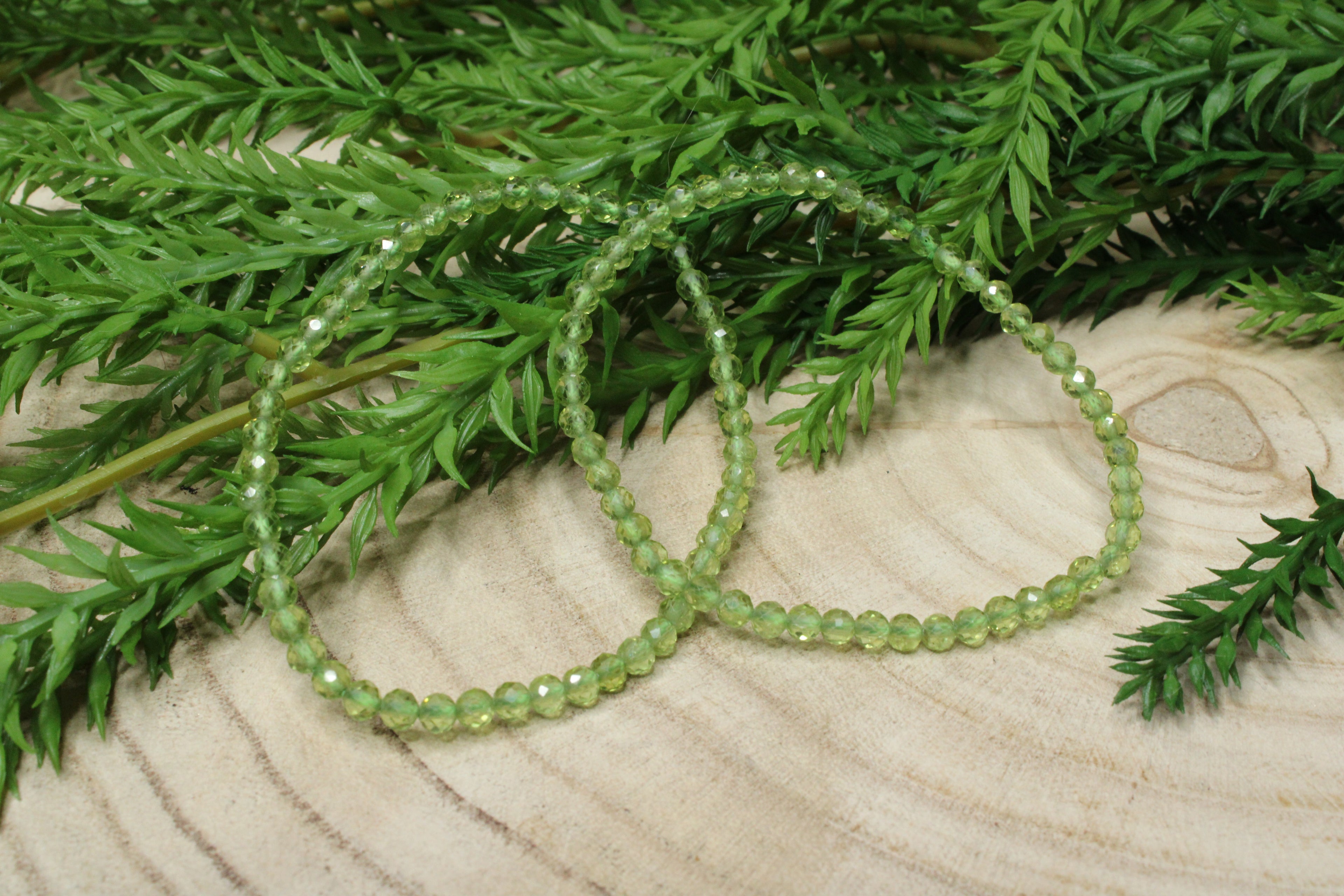 Peridoot facet geslepen armband 4mm