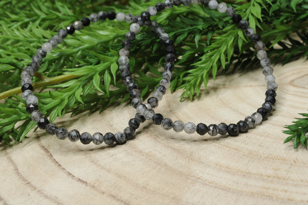 Toermalijn facet geslepenarmband 4mm