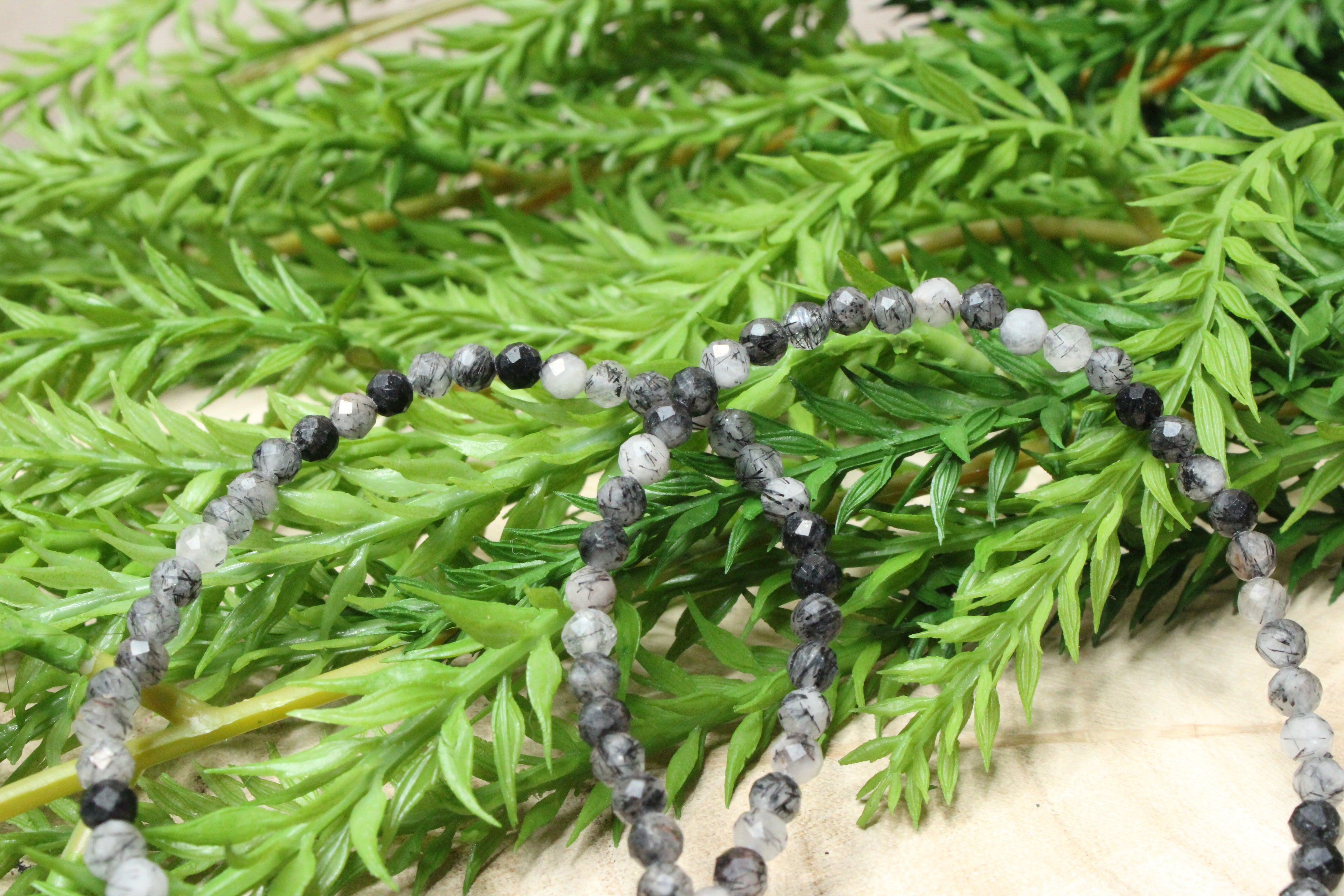 Toermalijn facet geslepenarmband 4mm