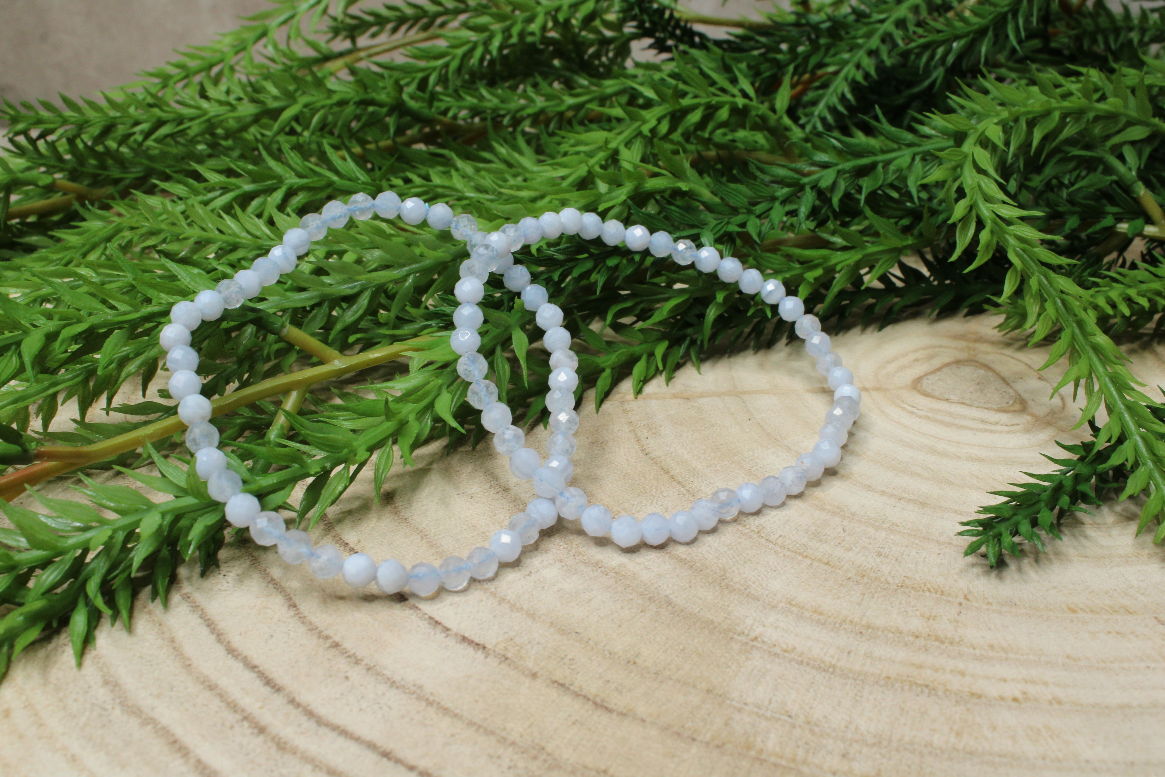 Blue lace agaat facet geslepen armband 4mm