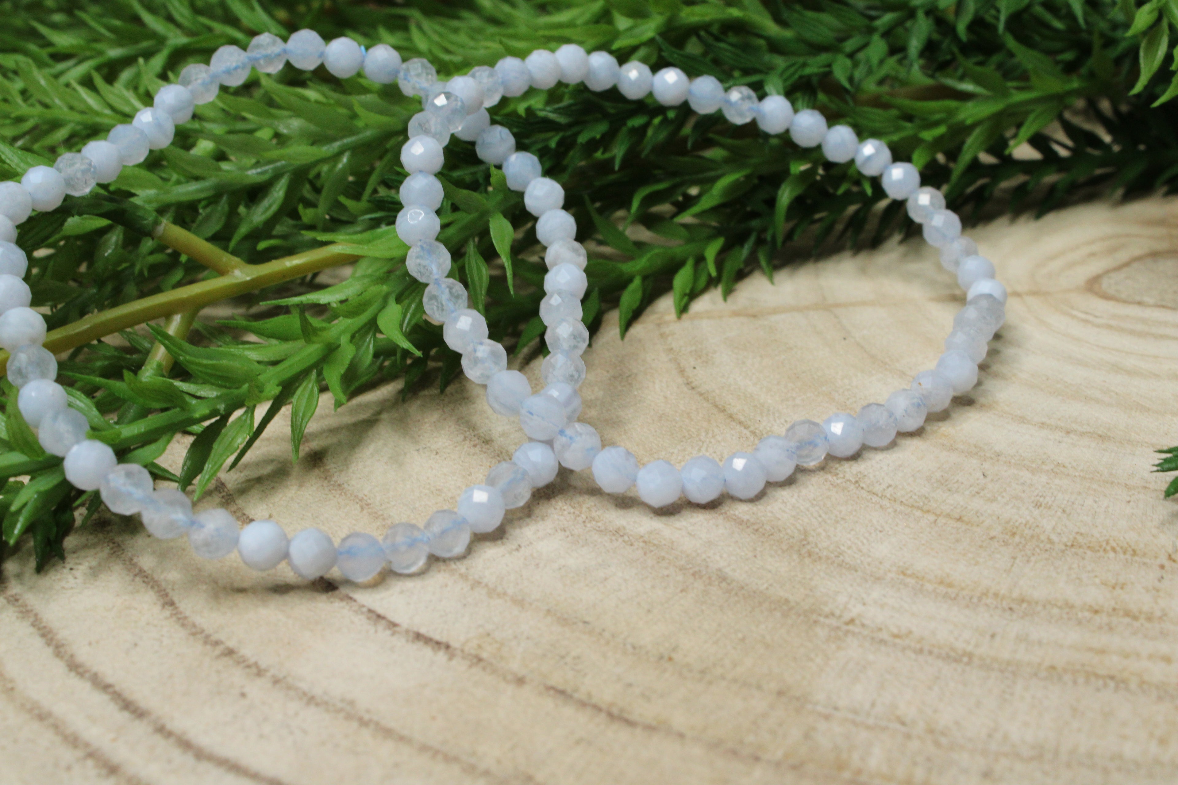 Blue lace agaat facet geslepen armband 4mm