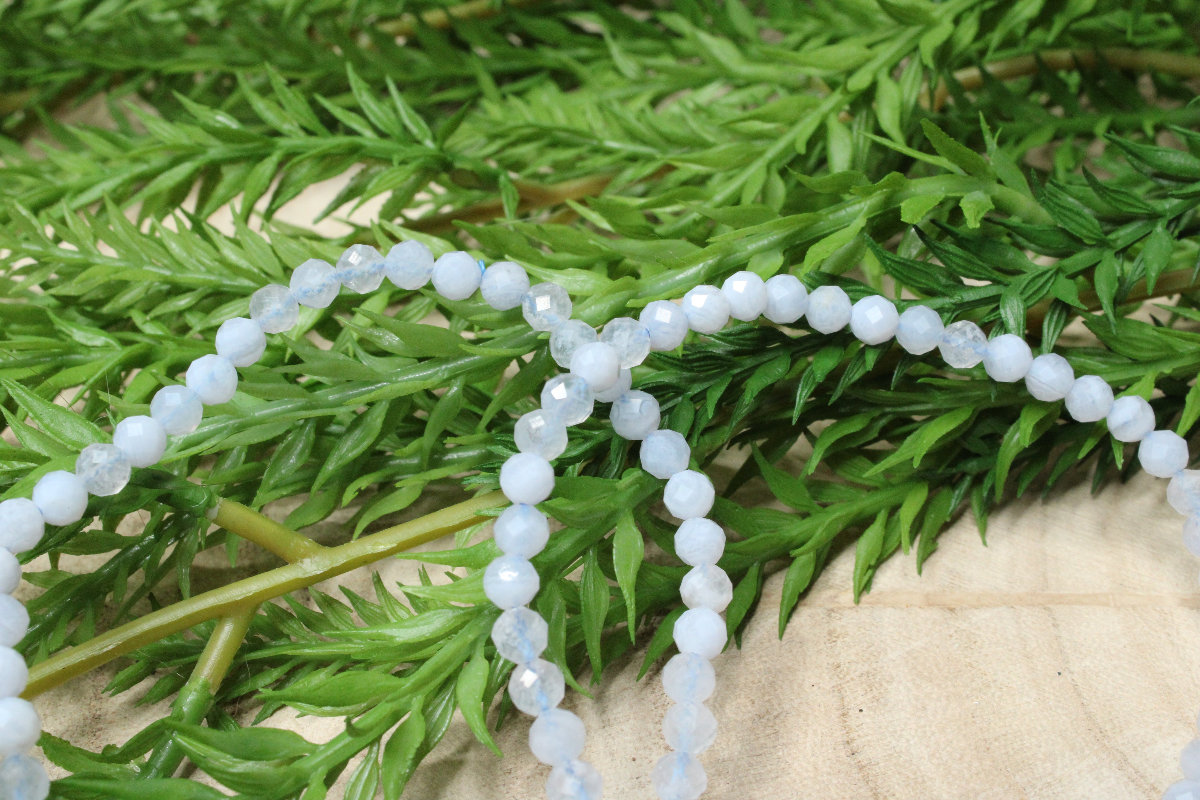 Blue lace agaat facet geslepen armband 4mm