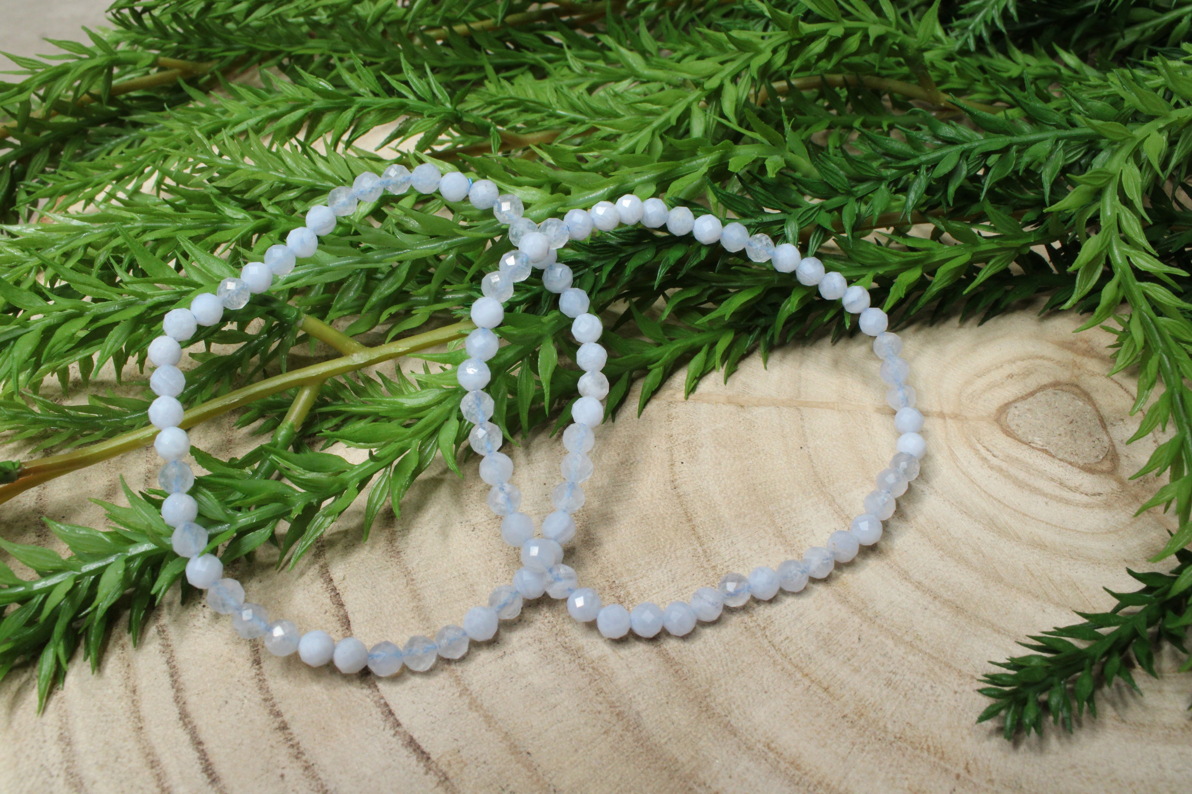 Blue lace agaat facet geslepen armband 4mm