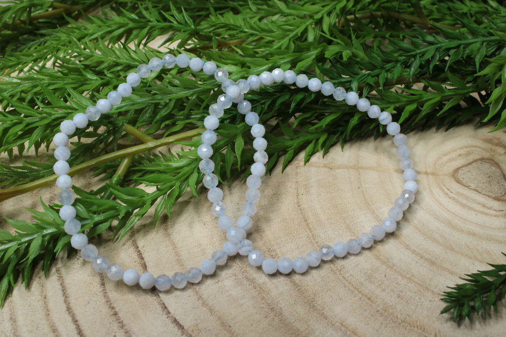 Blue lace agaat facet geslepen armband 4mm