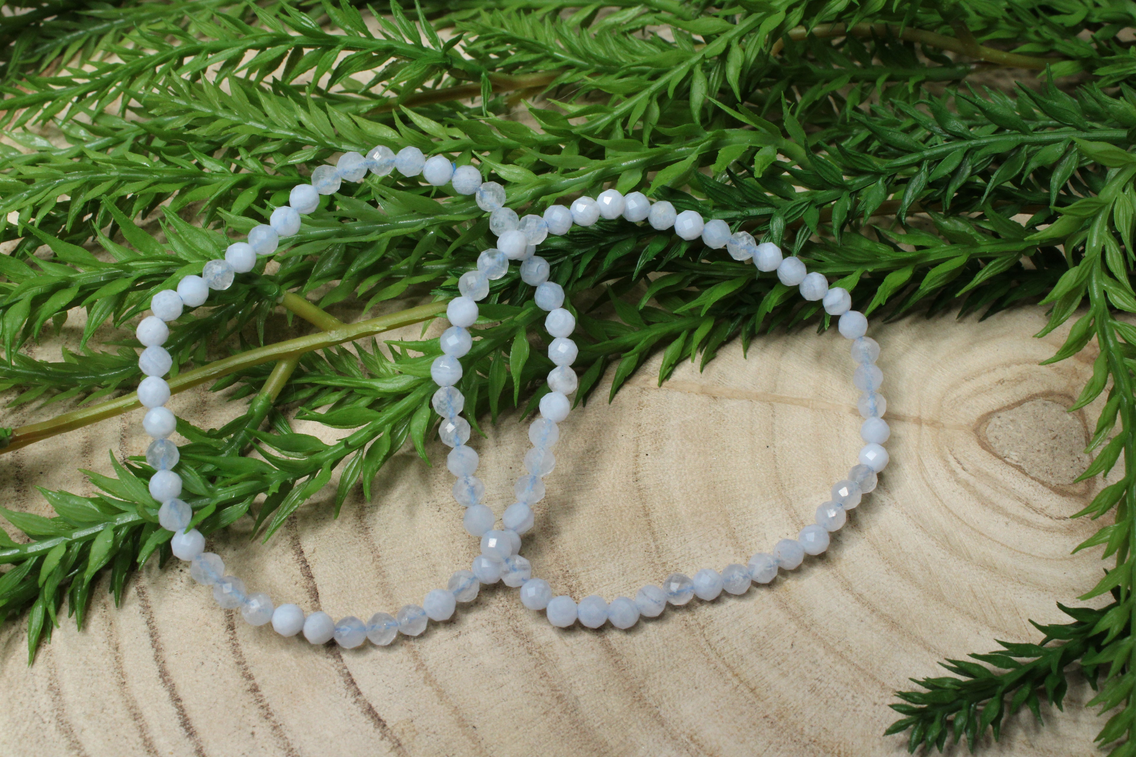 Blue lace agaat facet geslepen armband 4mm