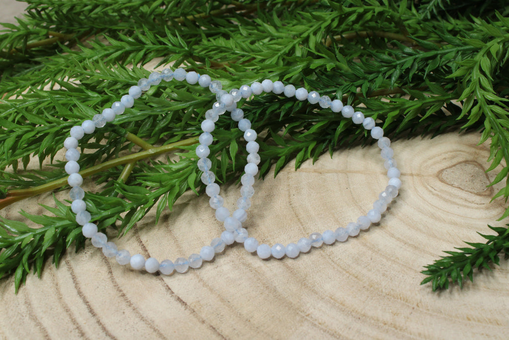 Blue lace agaat facet geslepen armband 4mm