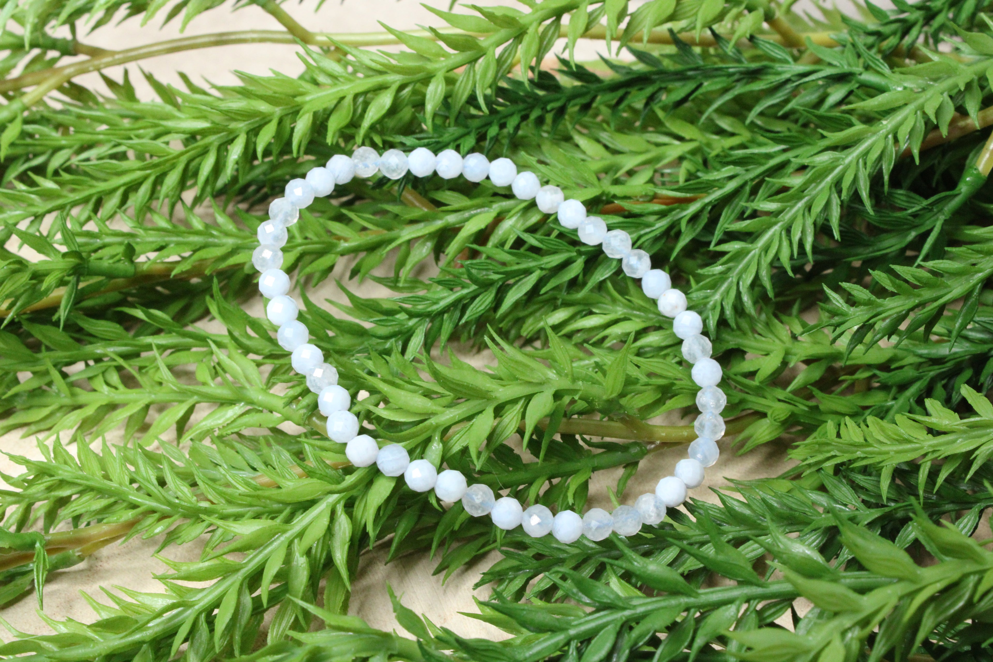 Blue lace agaat facet geslepen armband 4mm
