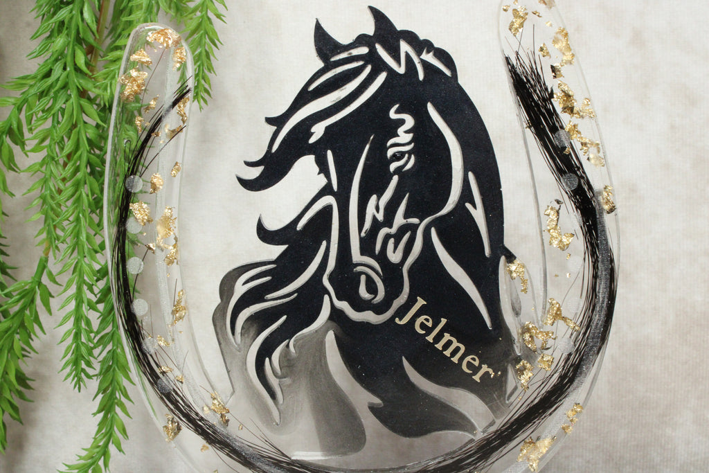 Epoxy hoefijzer met paarden hoofd