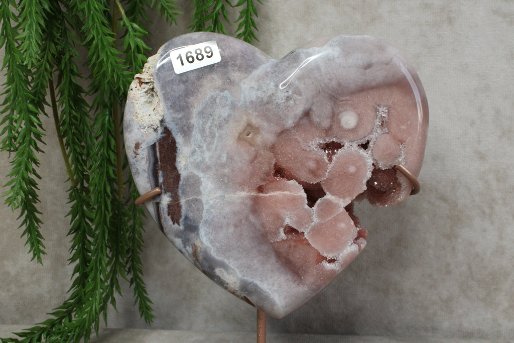 Roze amethist hart #1689
