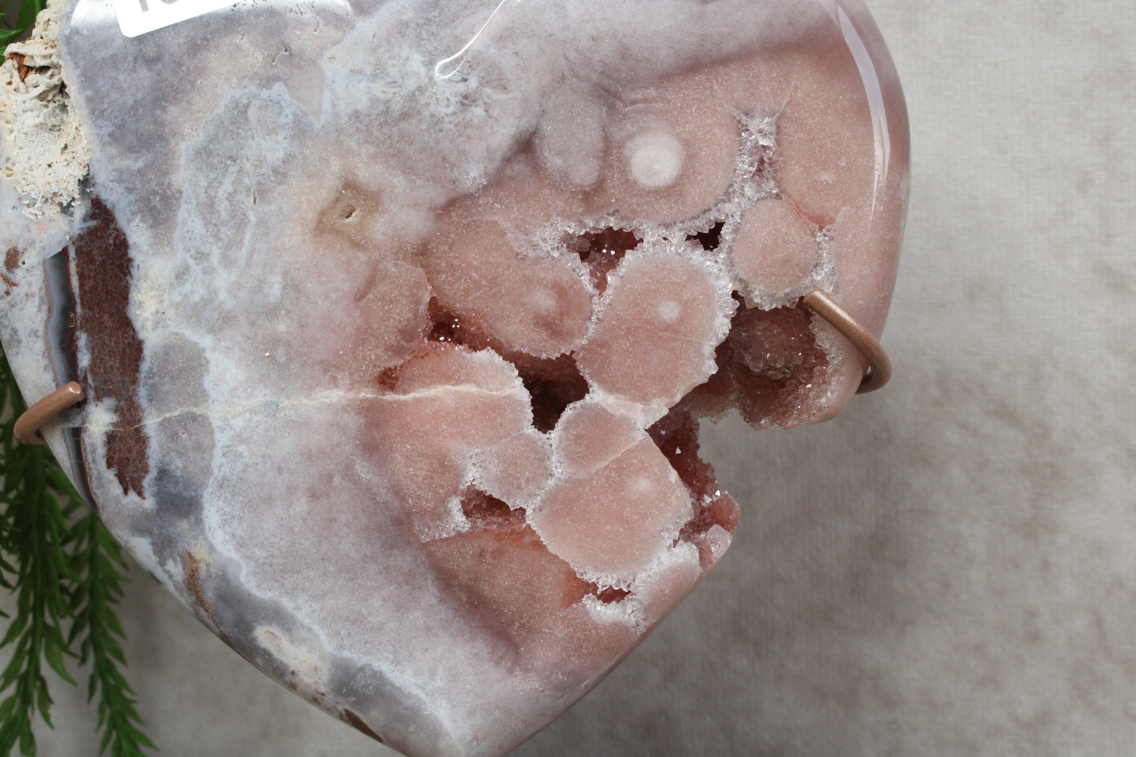 Roze amethist hart #1689