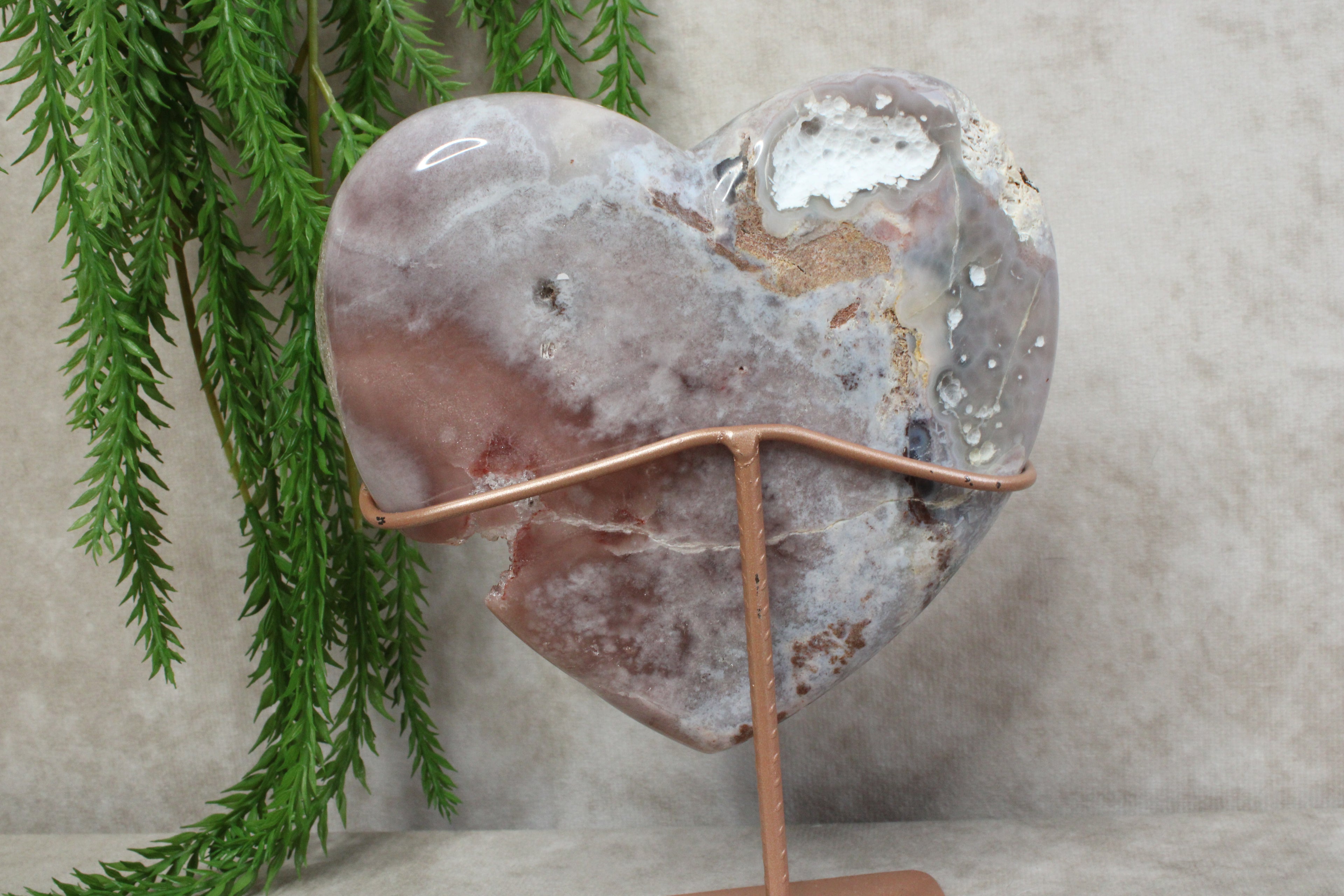 Roze amethist hart #1689