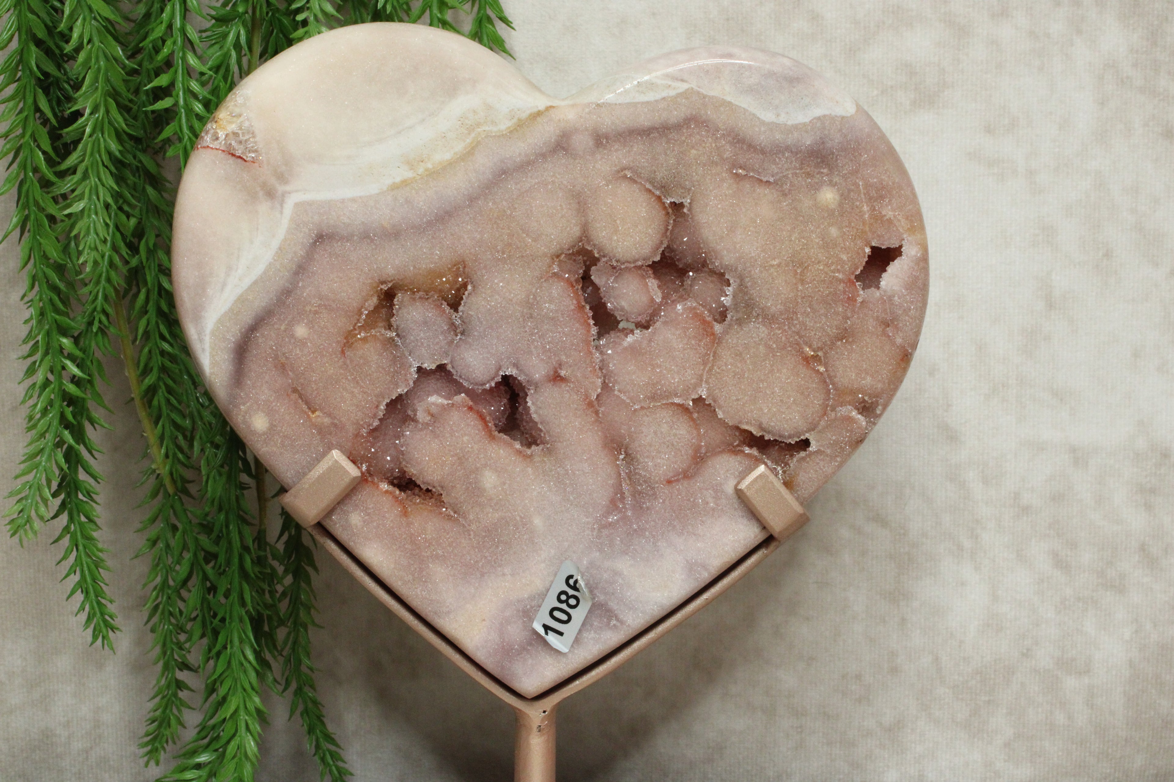 Roze amethist hart #1086