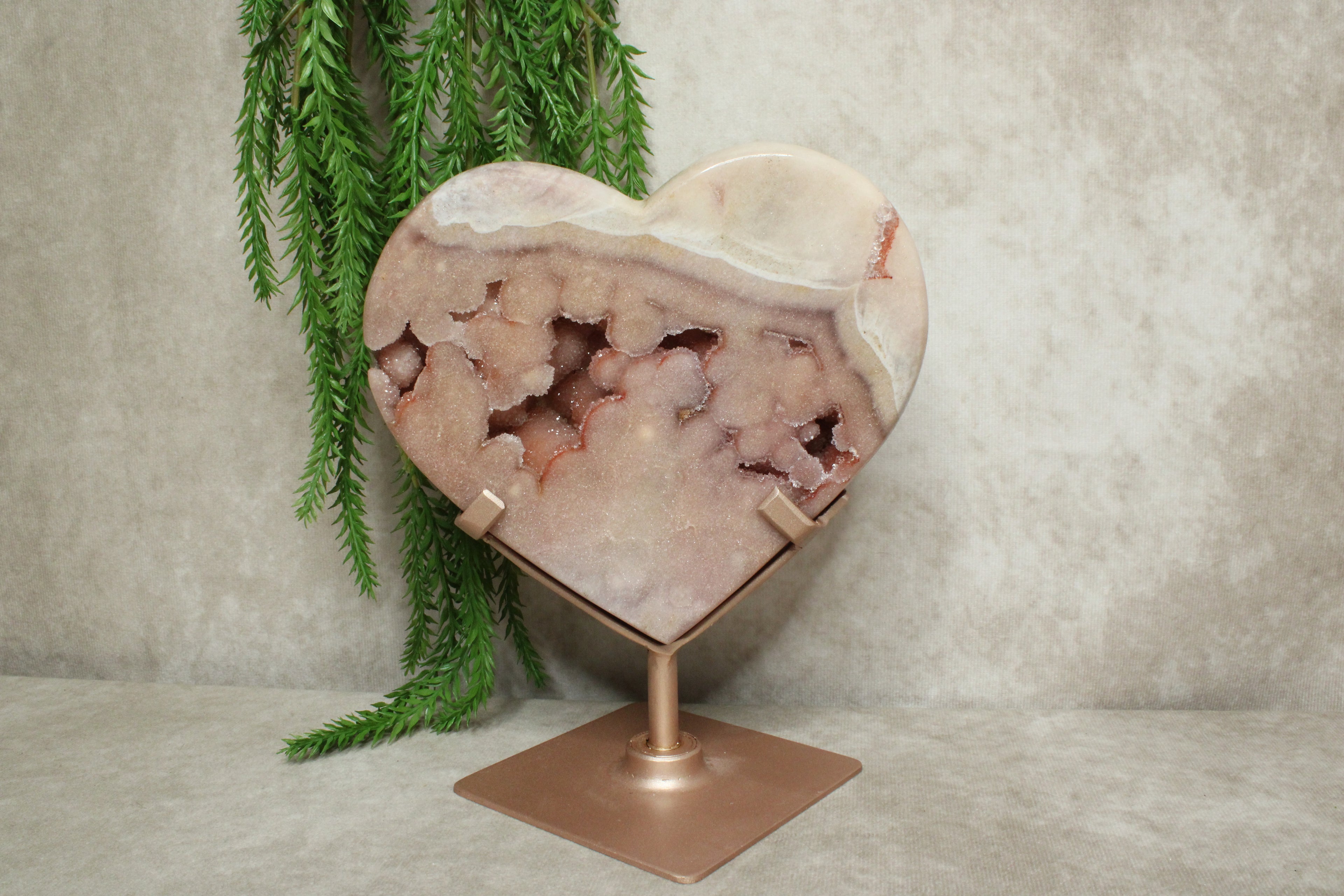 Roze amethist hart #1086