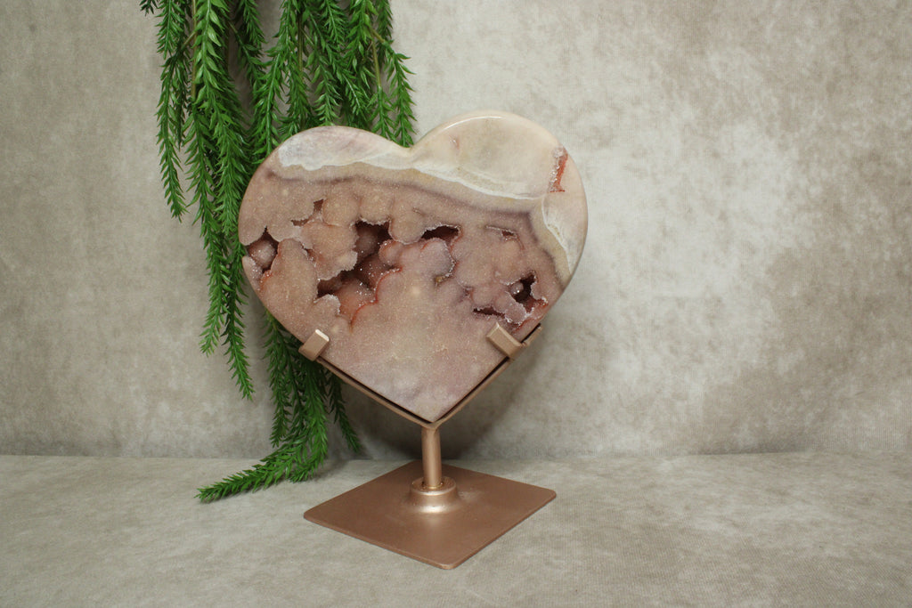 Roze amethist hart #1086