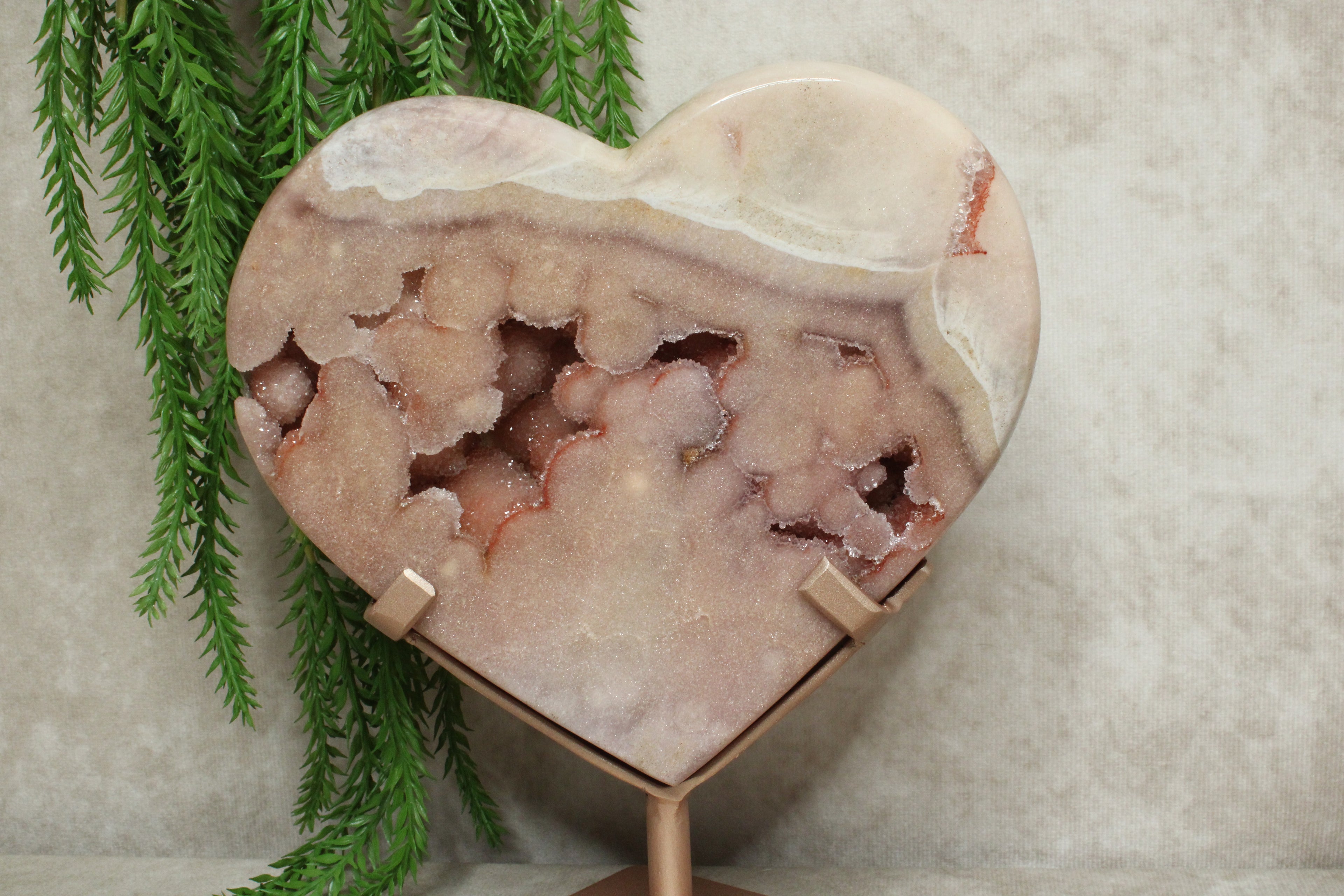 Roze amethist hart #1086