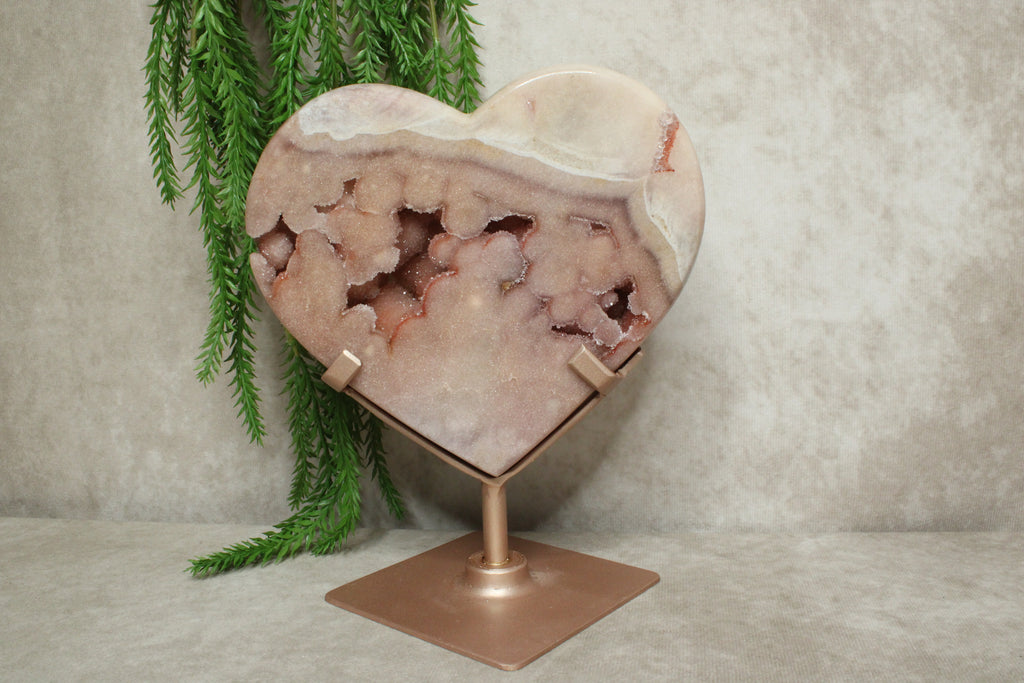 Roze amethist hart #1086