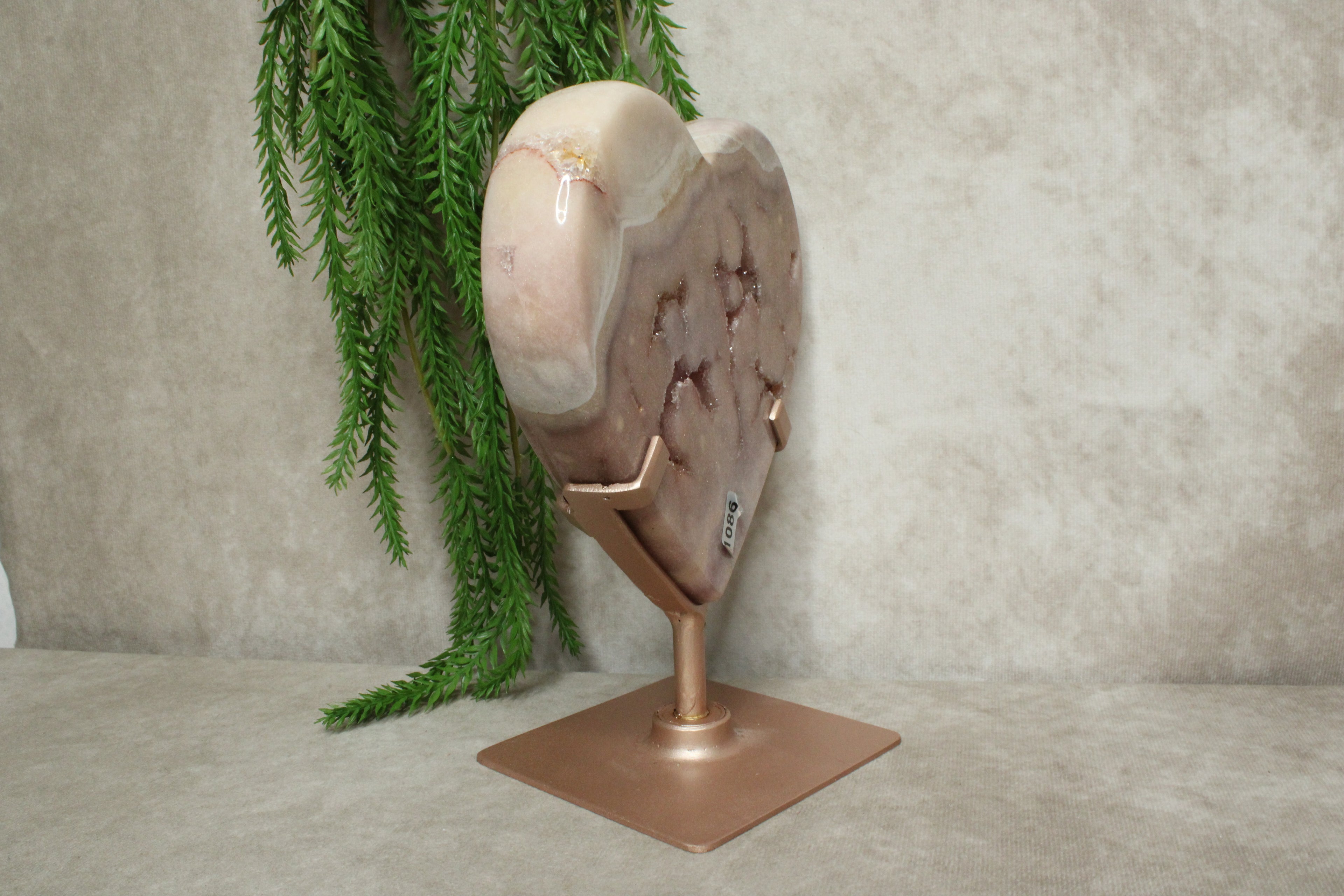 Roze amethist hart #1086