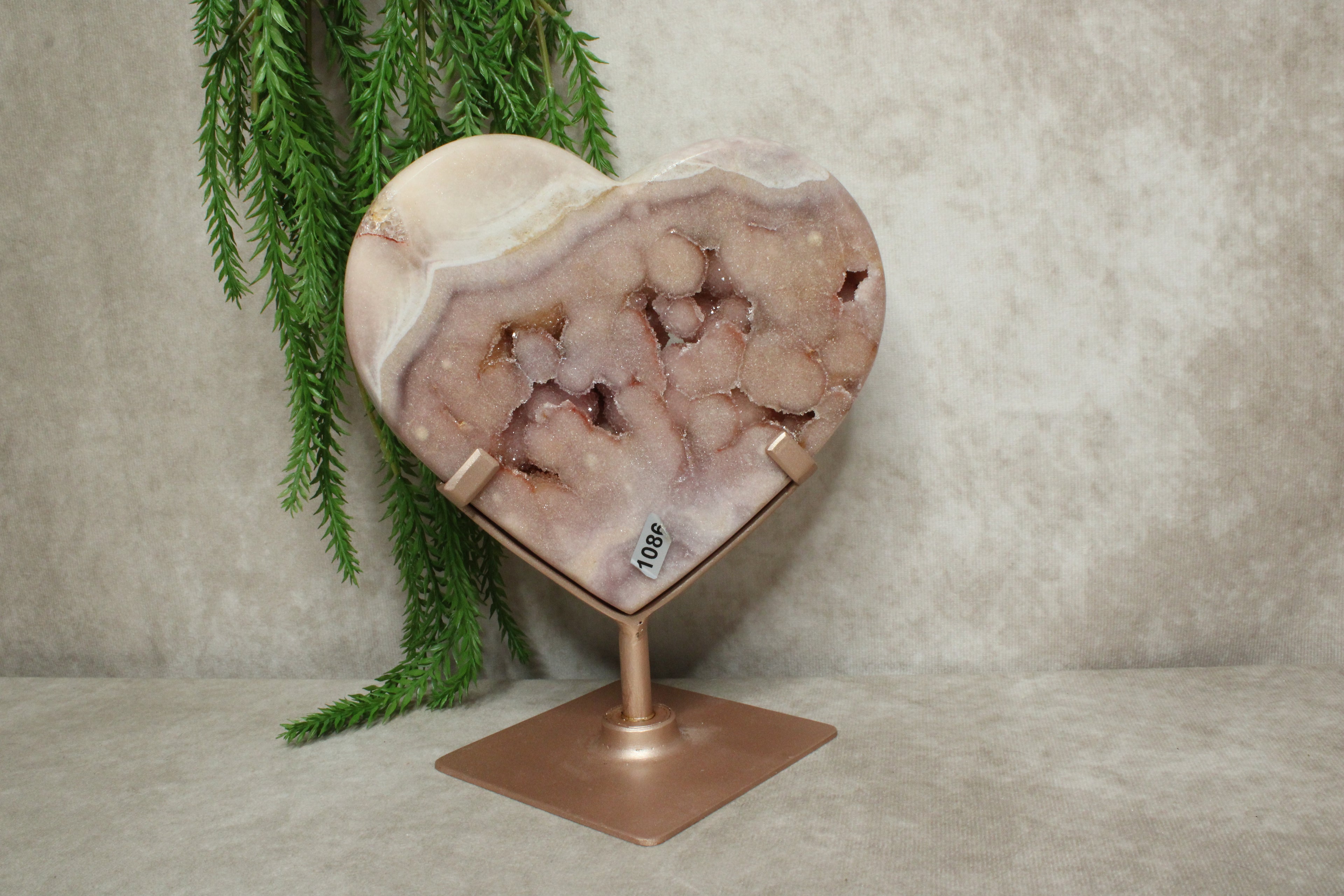 Roze amethist hart #1086