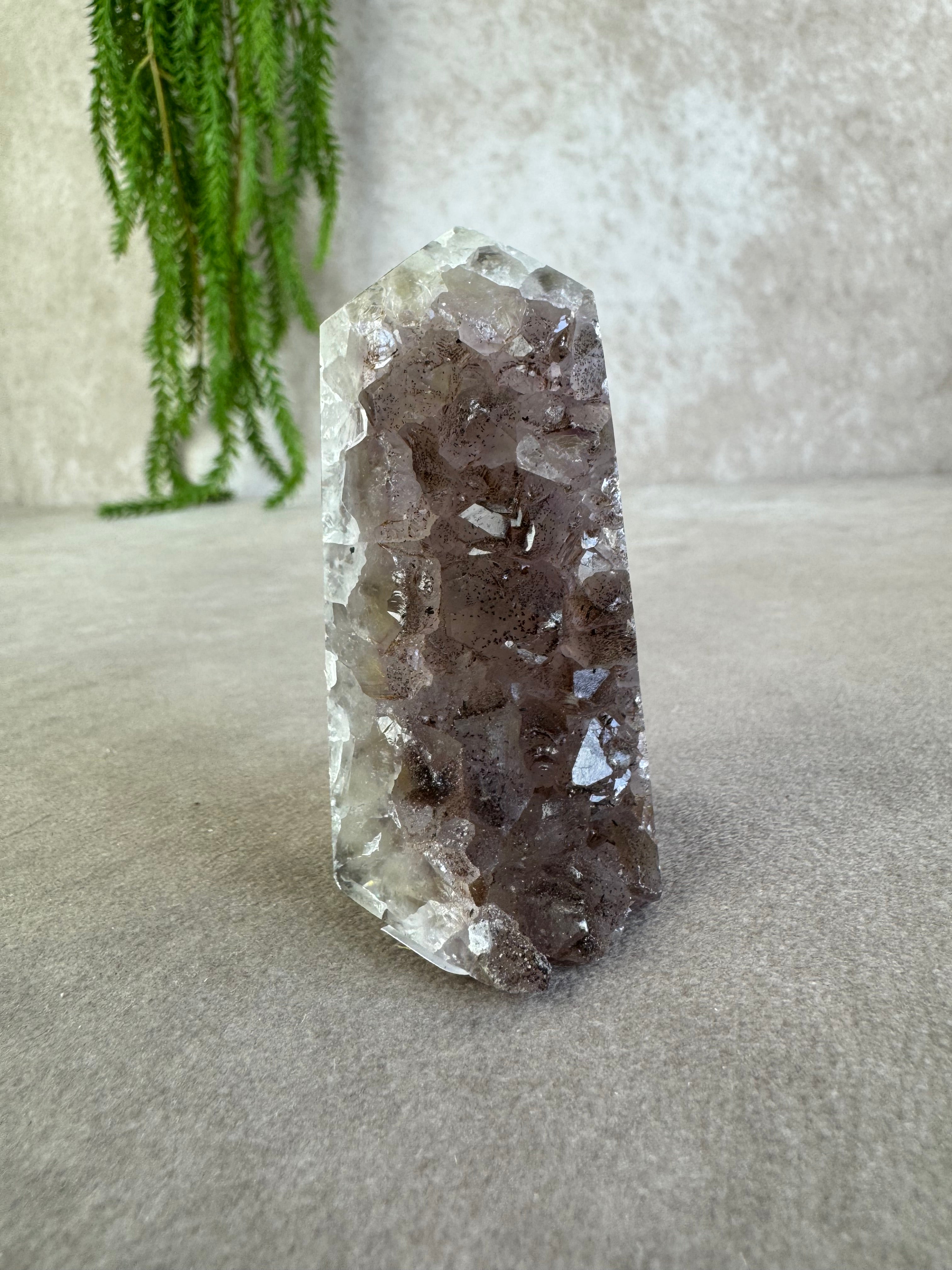 Amethist met kwarts punt #1587