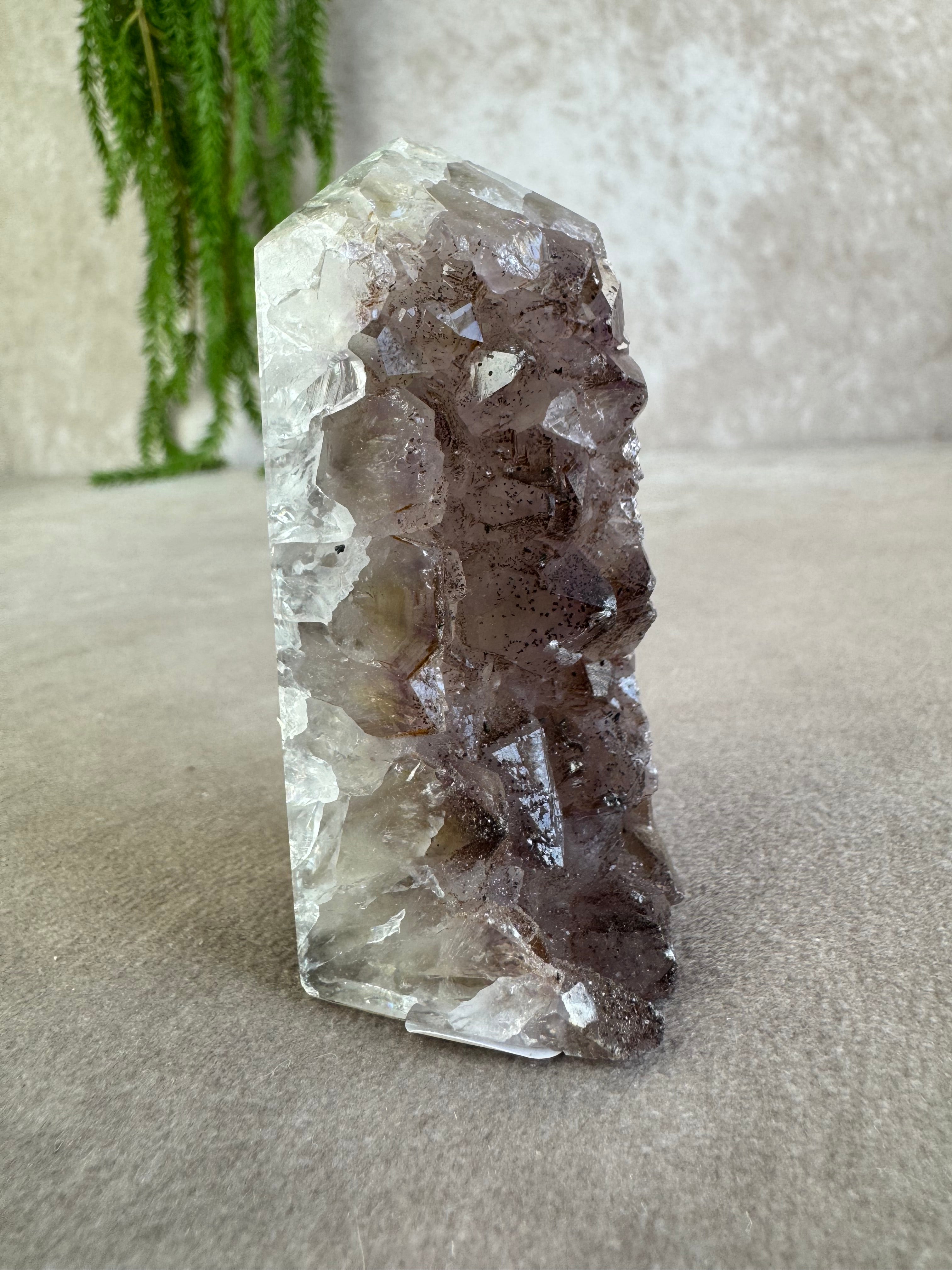 Amethist met kwarts punt #1587