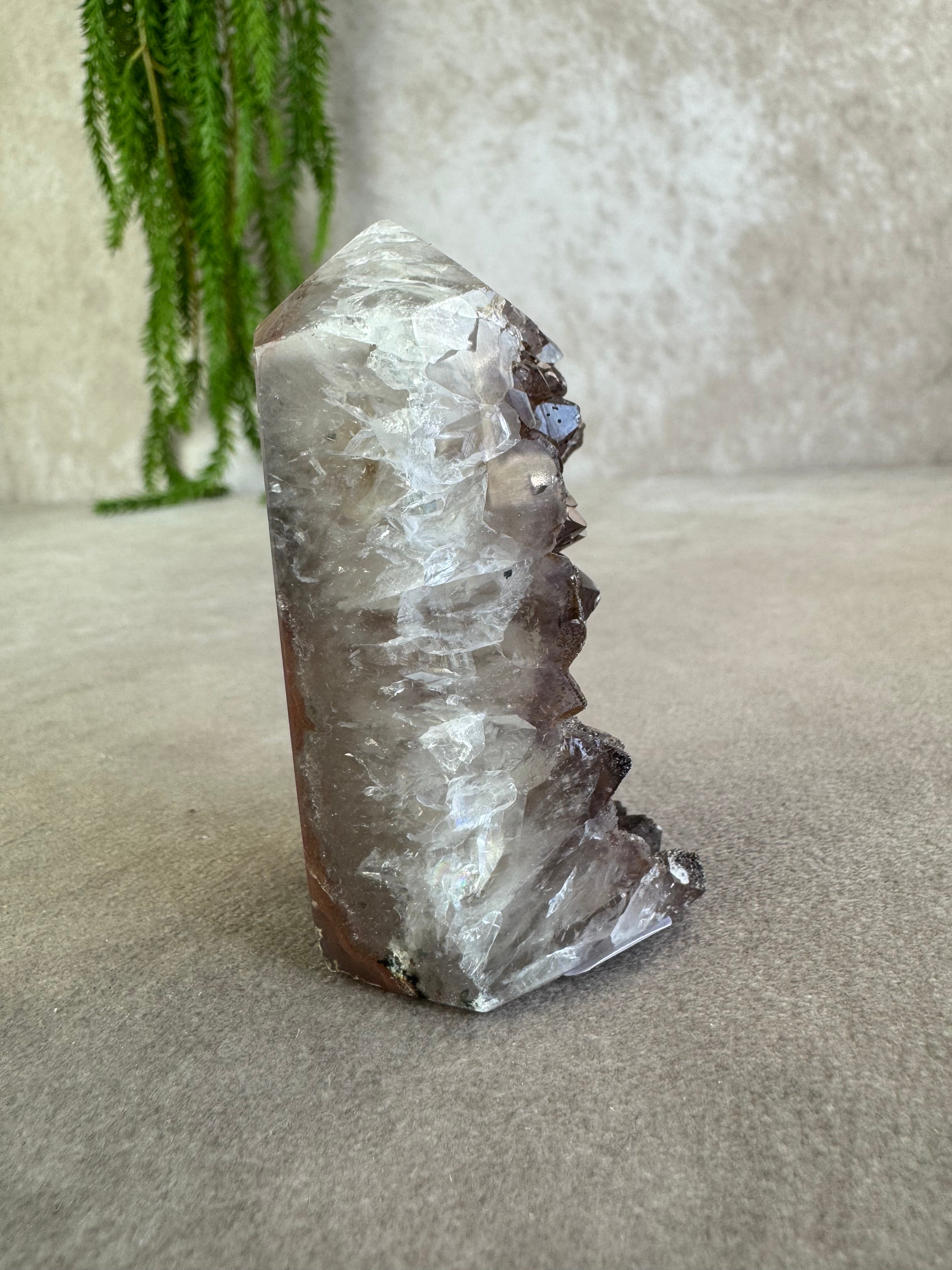 Amethist met kwarts punt #1587