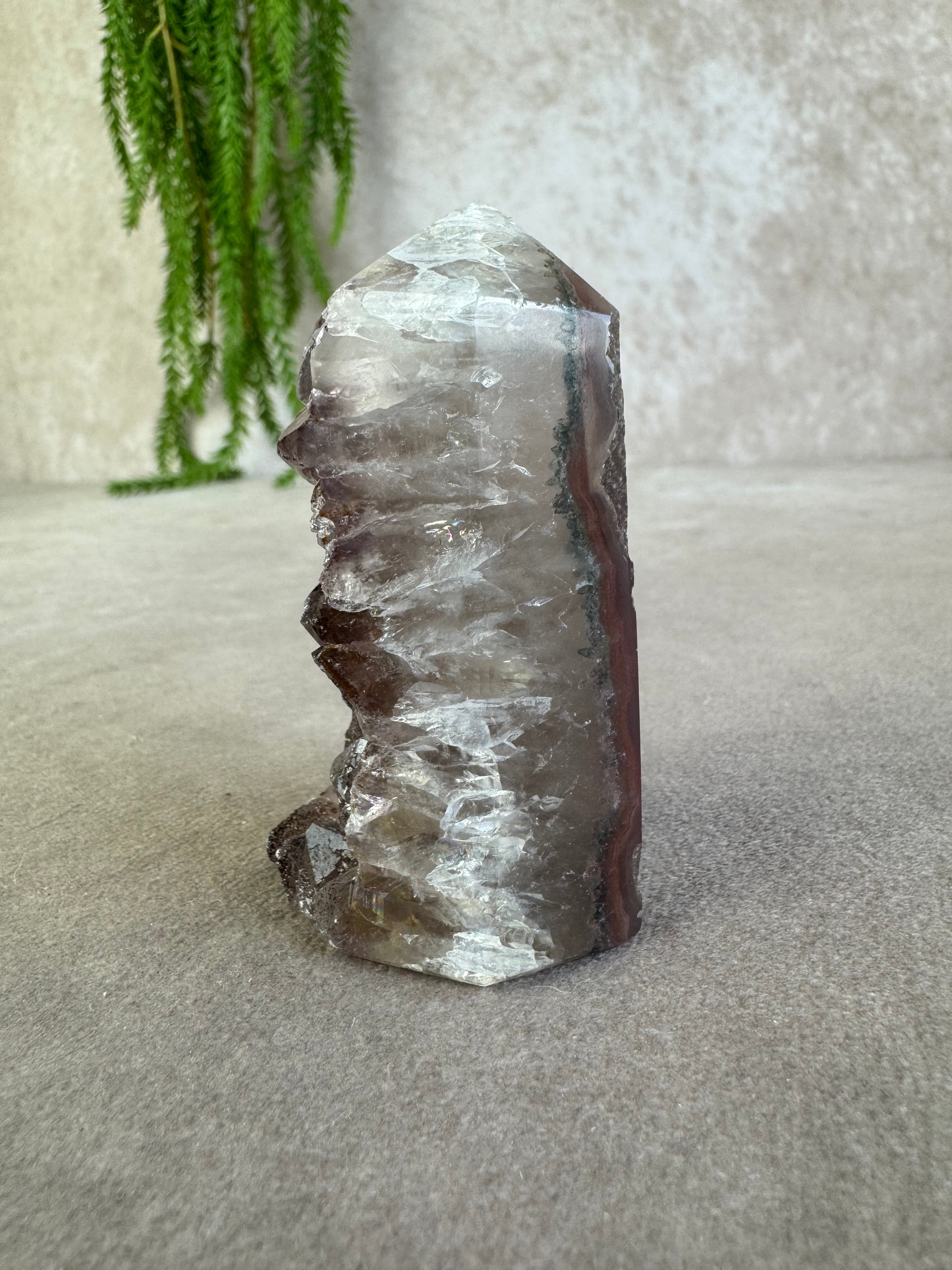 Amethist met kwarts punt #1587