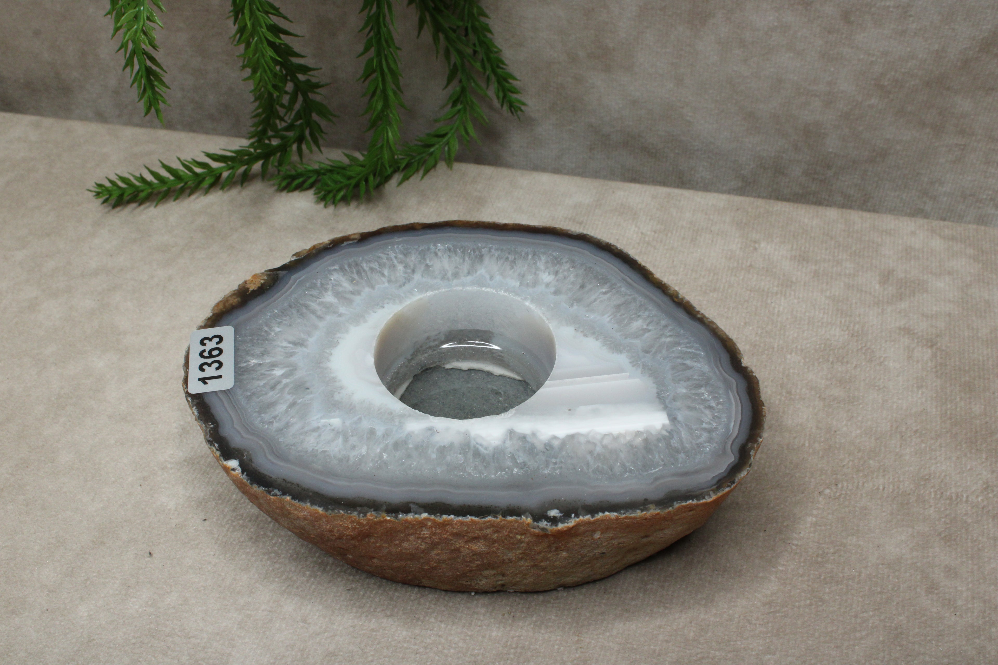 Agaat waxine plat #1363