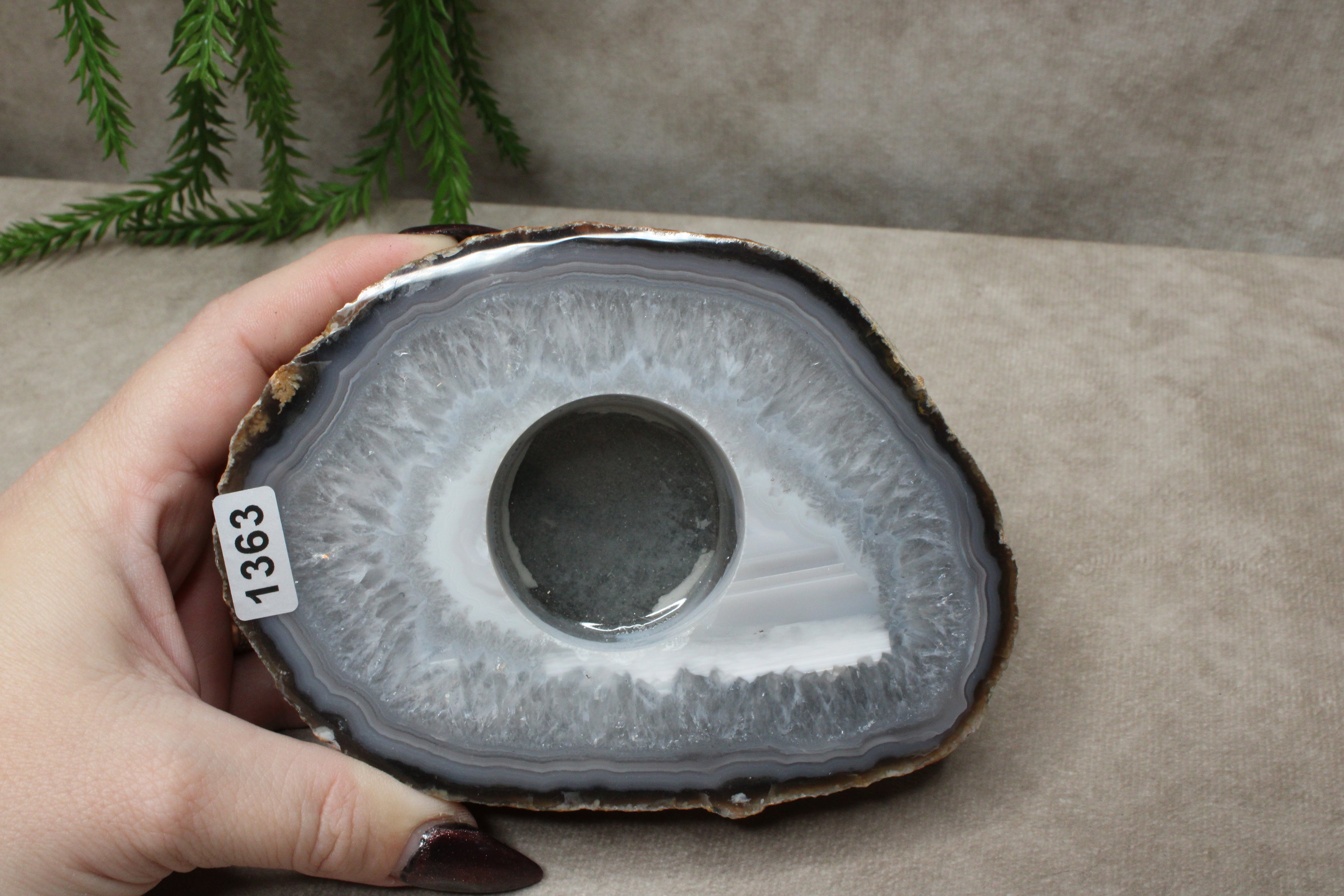 Agaat waxine plat #1363