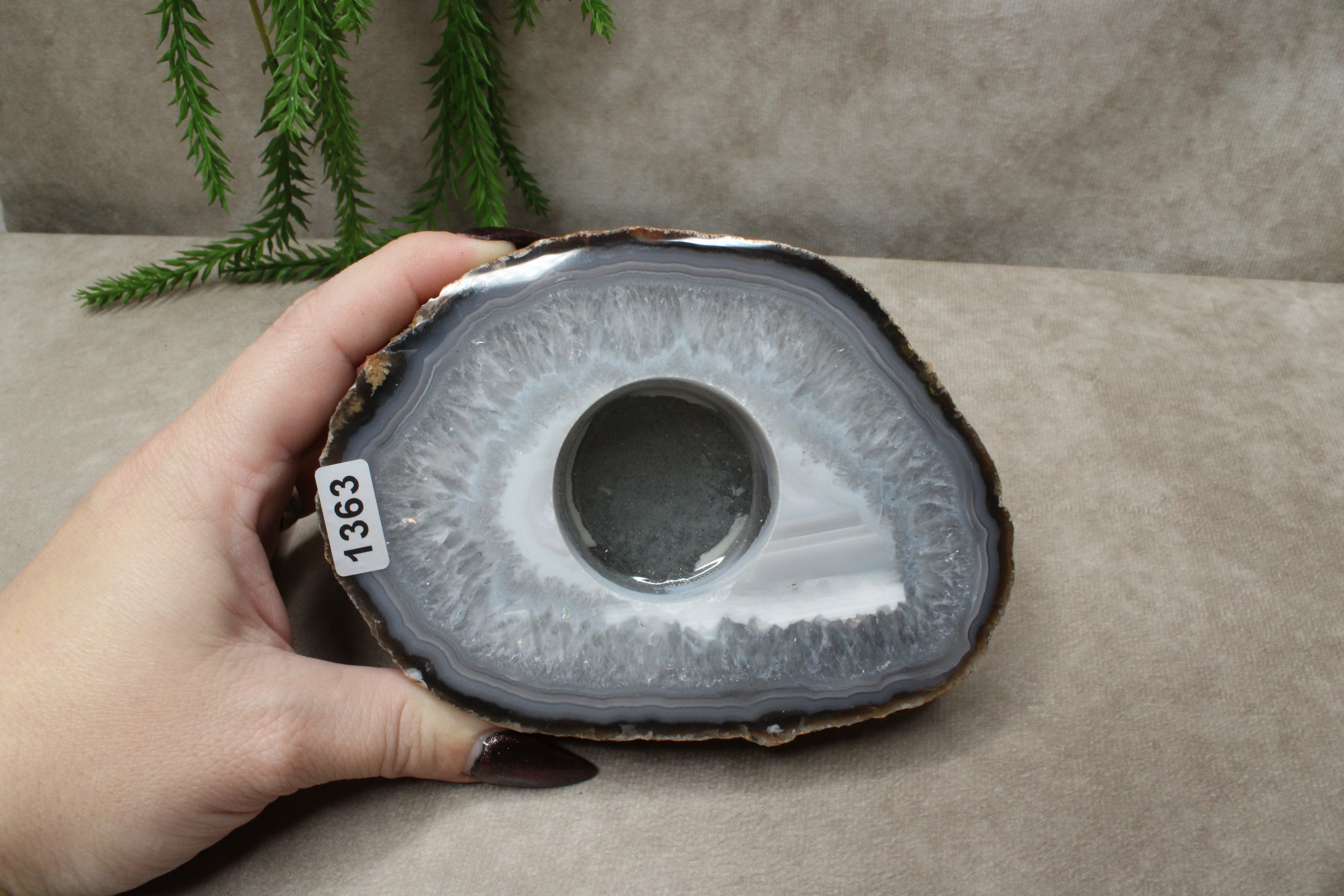 Agaat waxine plat #1363