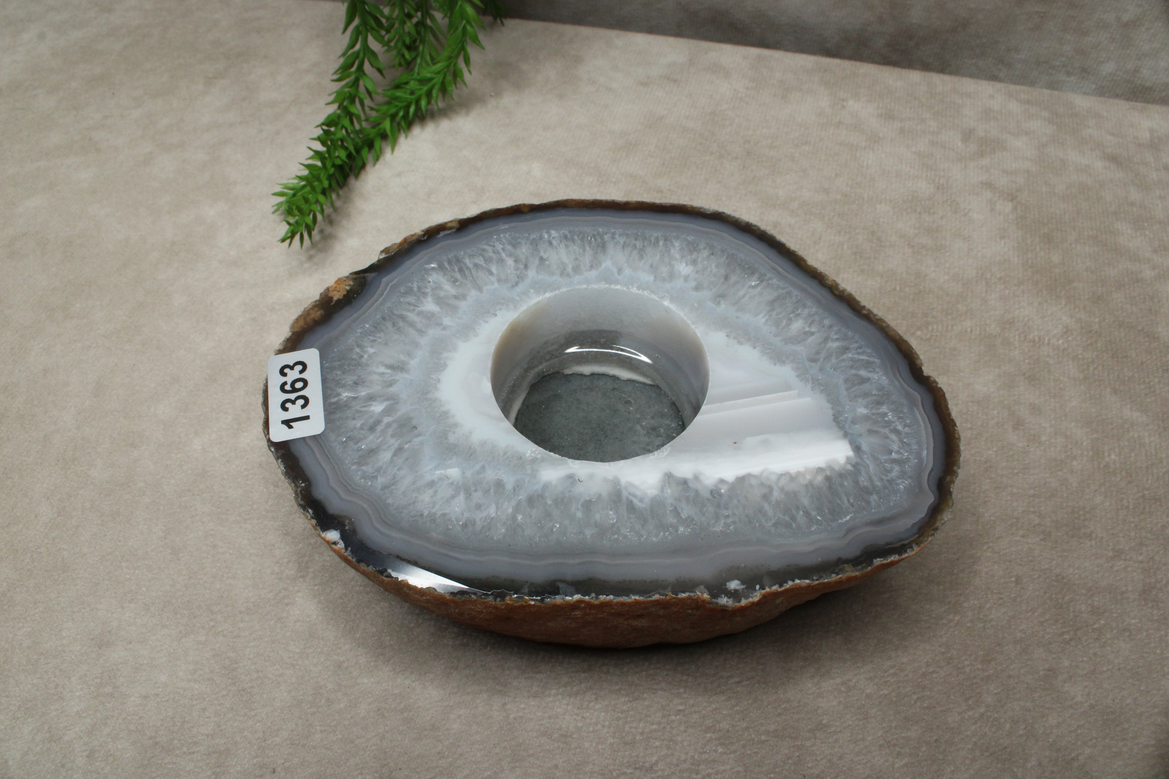 Agaat waxine plat #1363