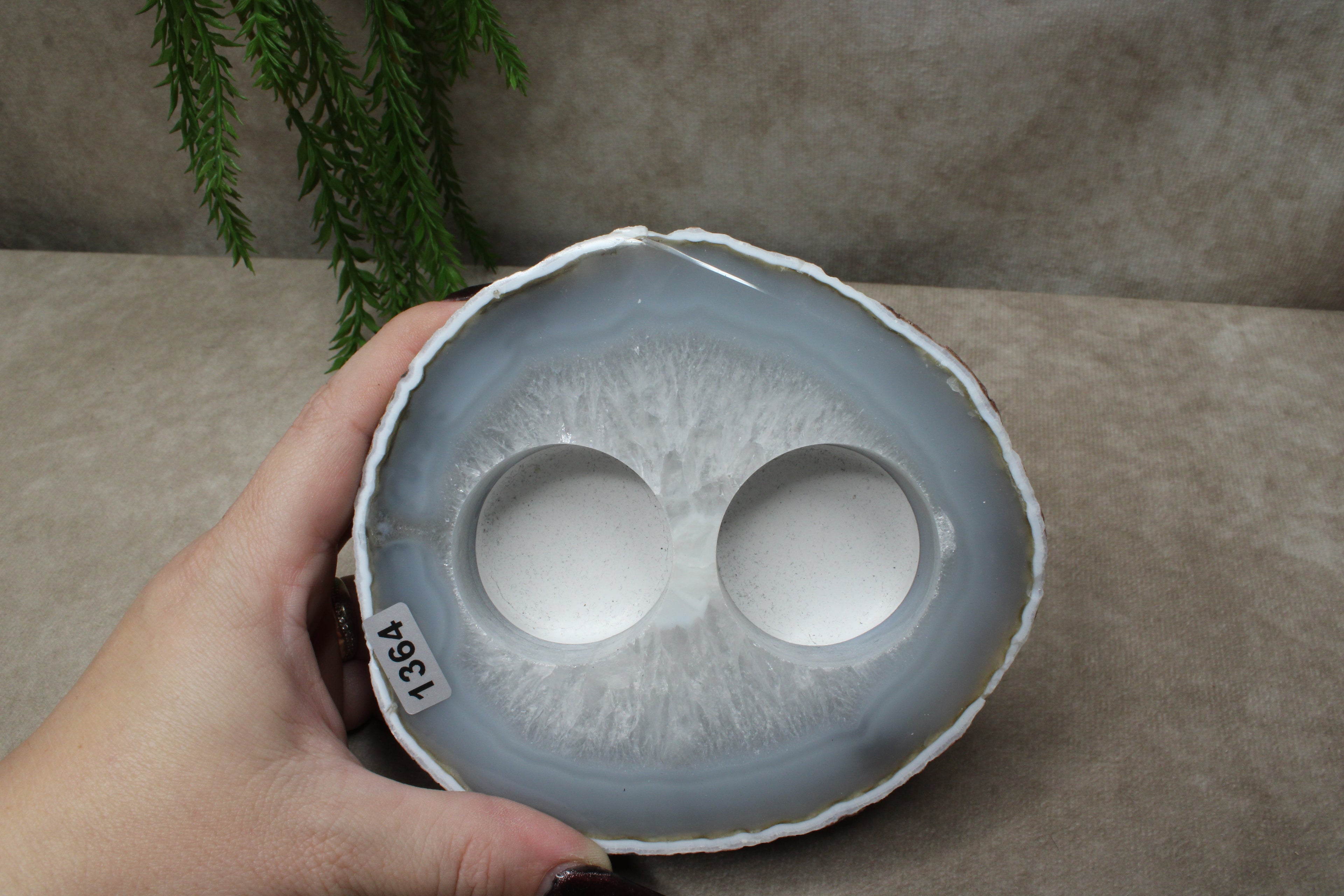 Agaat waxine plat #1364