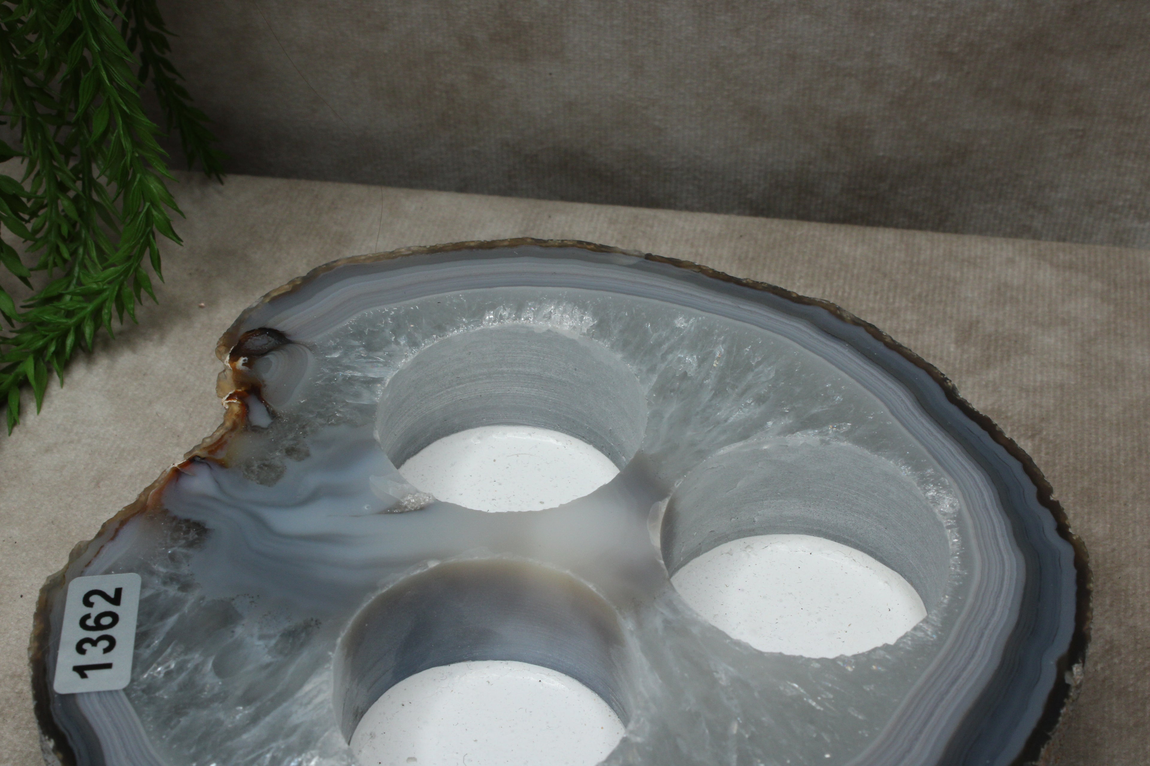 Agaat waxine plat #1362