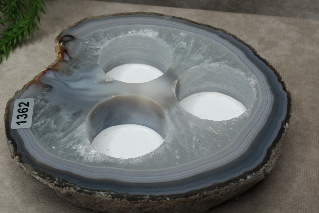 Agaat waxine plat #1362