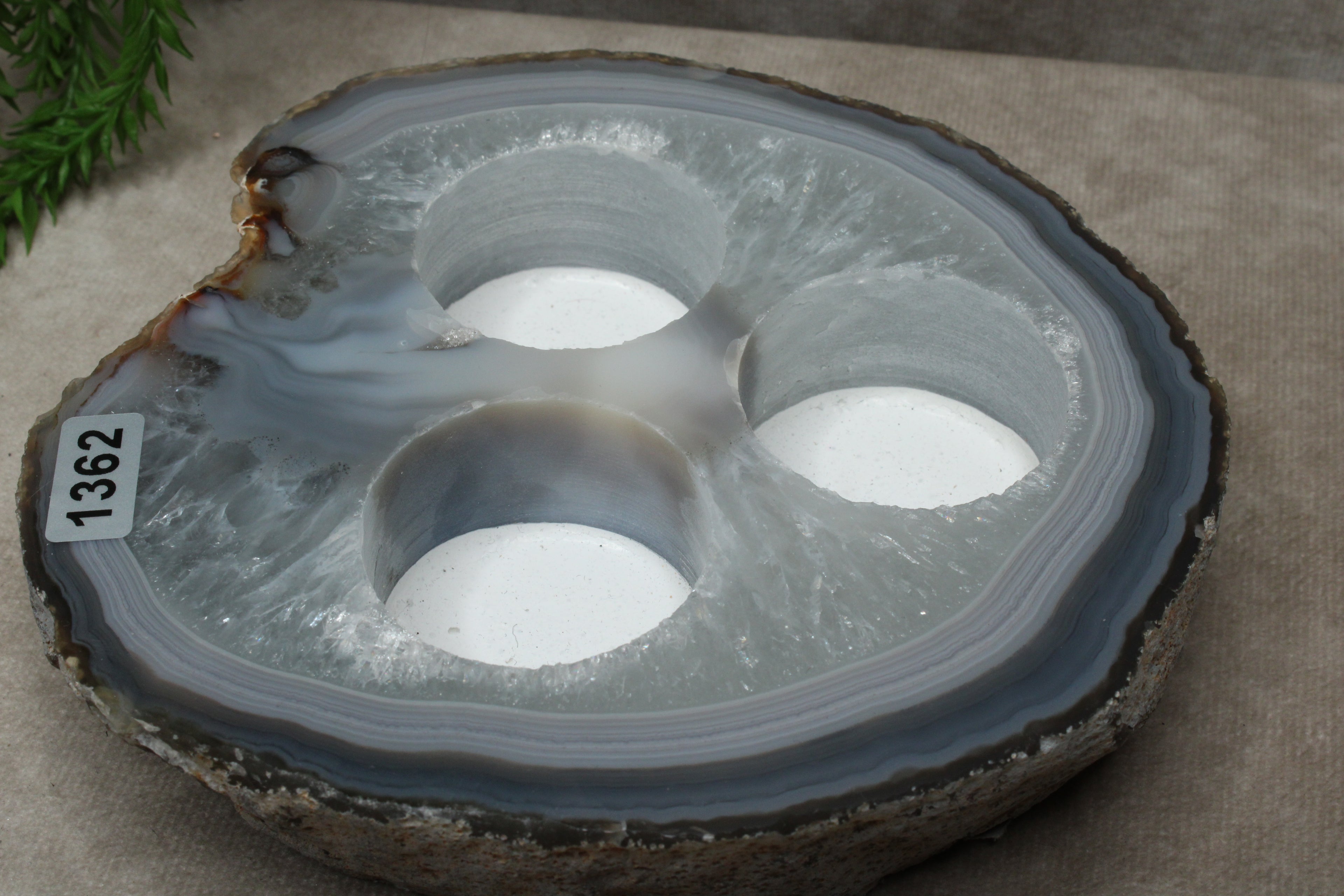 Agaat waxine plat #1362